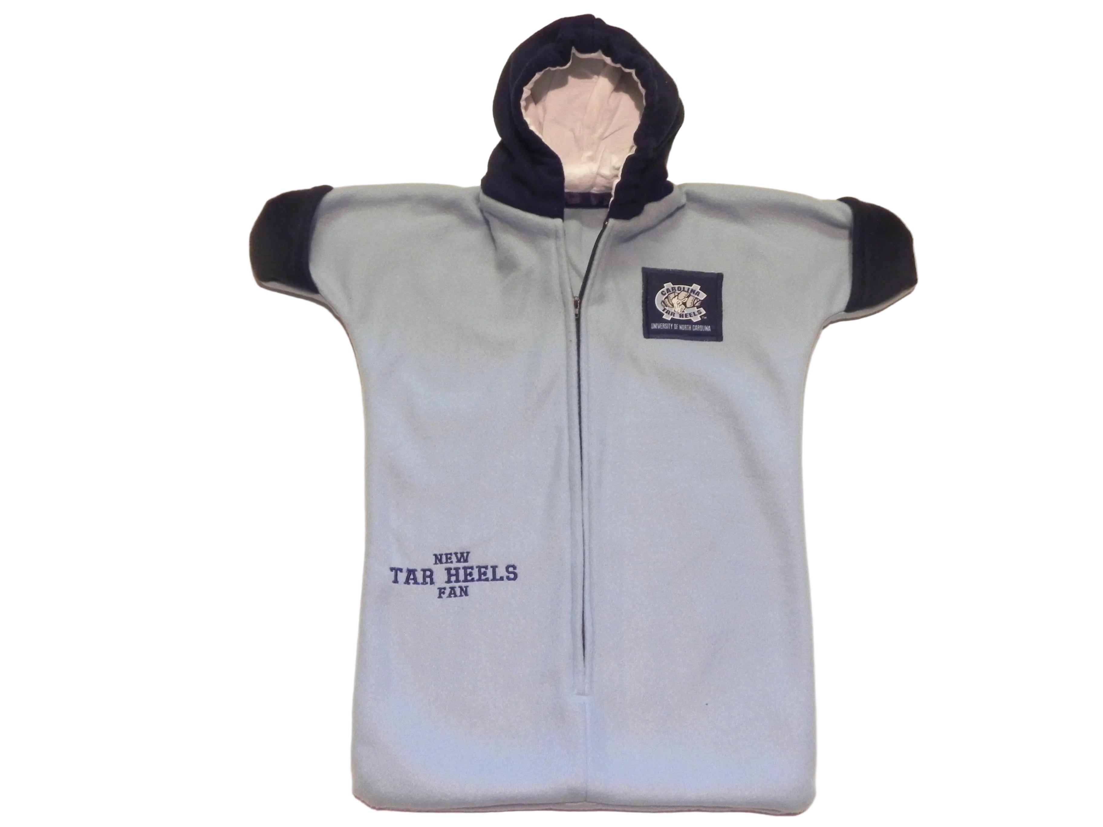 Handmade N. Carolina Tar Heels Lt. Blue Fleece Baby Bunting Coat 0-6M