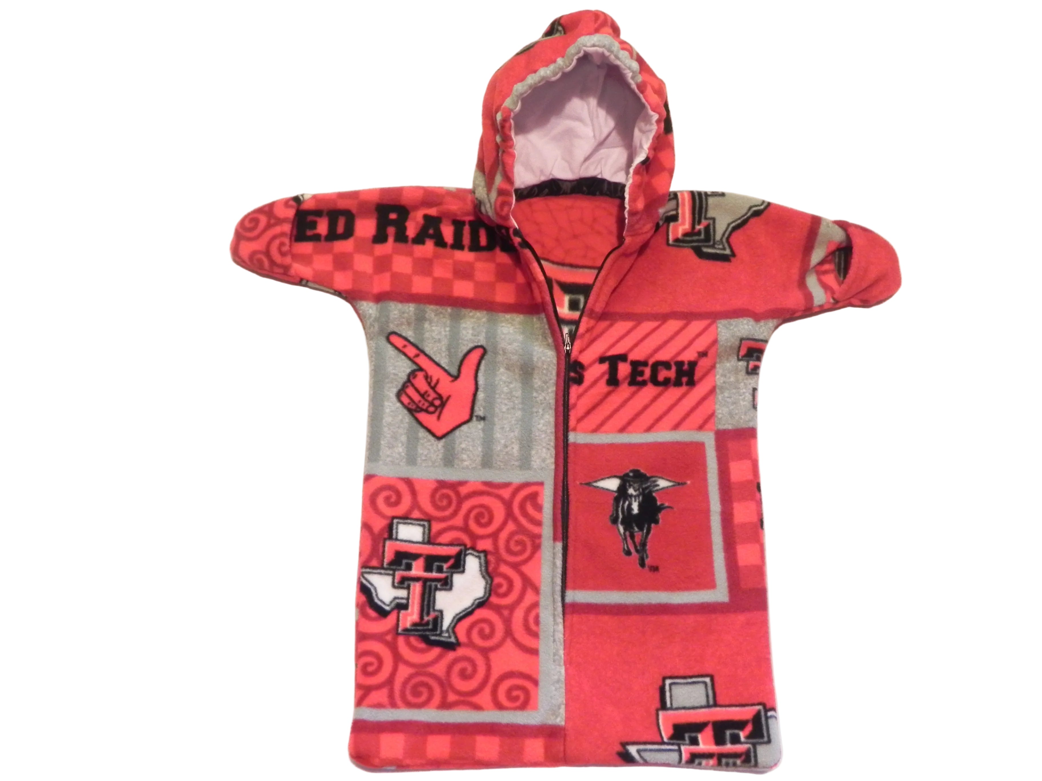Handmade Texas Tech Red Raiders Printed Fleece Baby Bunting Coat 0-6M