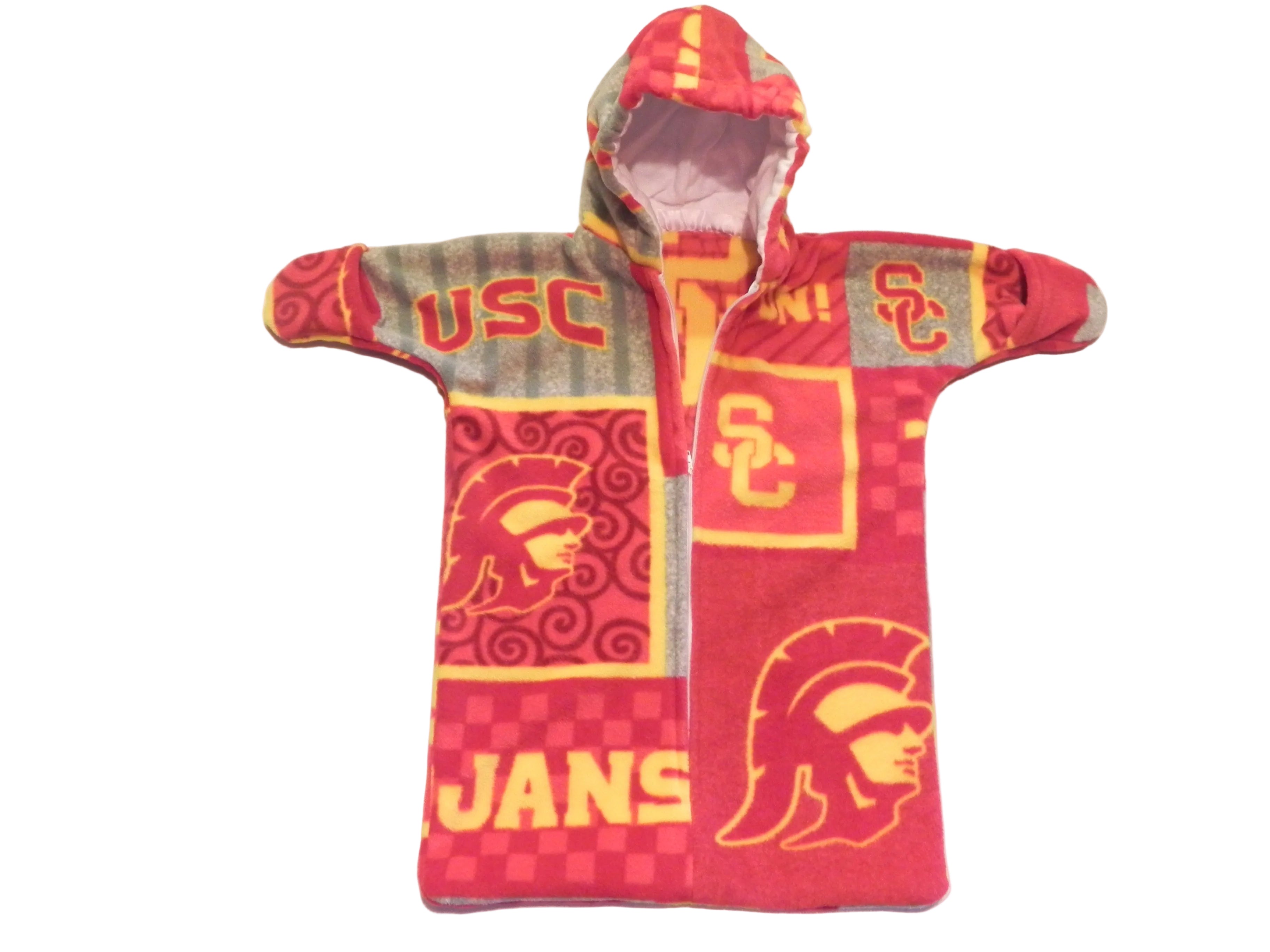 Handmade USC Trojans Printed Fleece Baby Bunting Coat 0-6M