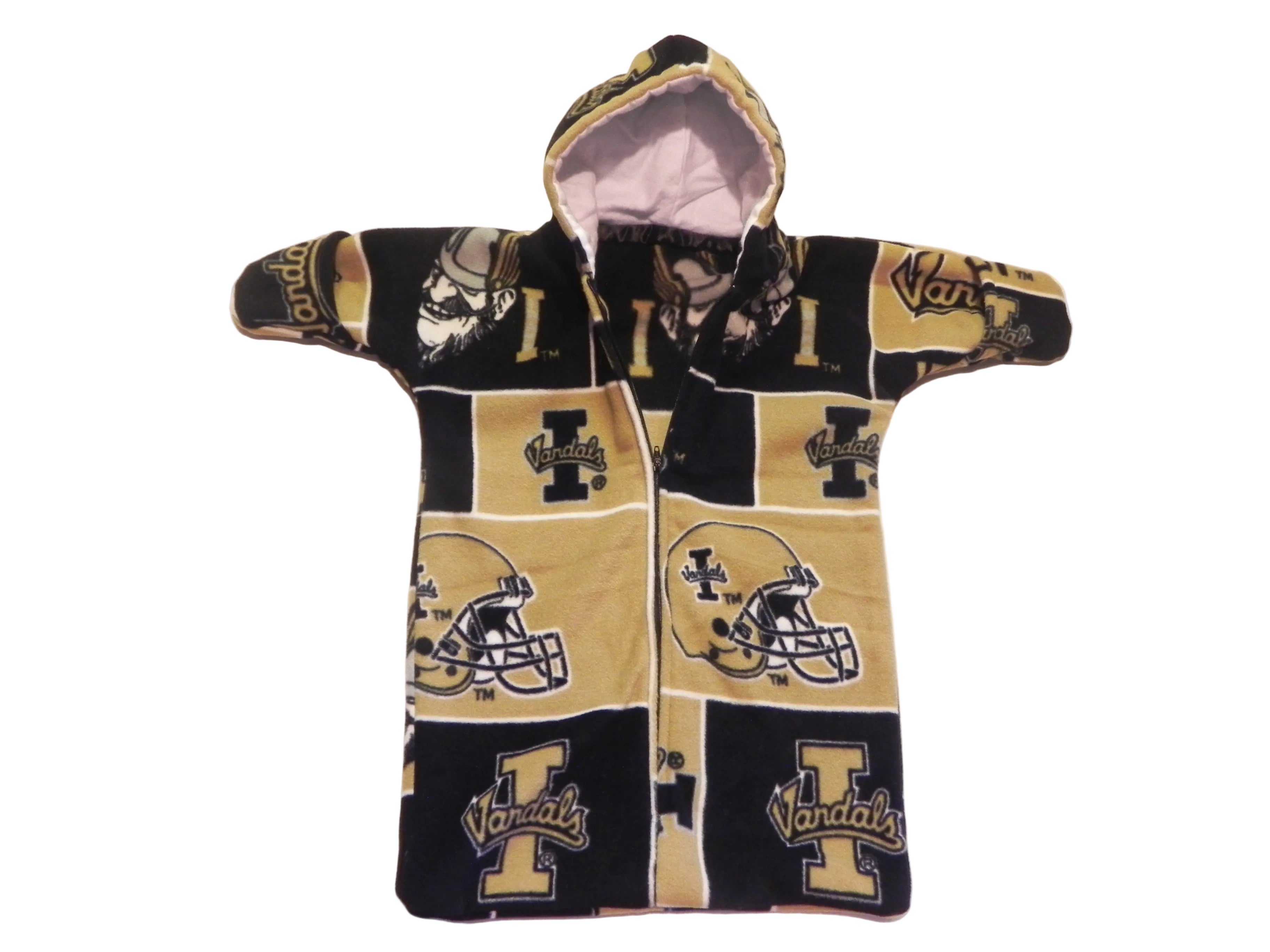 Handmade Idaho Vandals Printed Fleece Baby Bunting Coat 0-6M