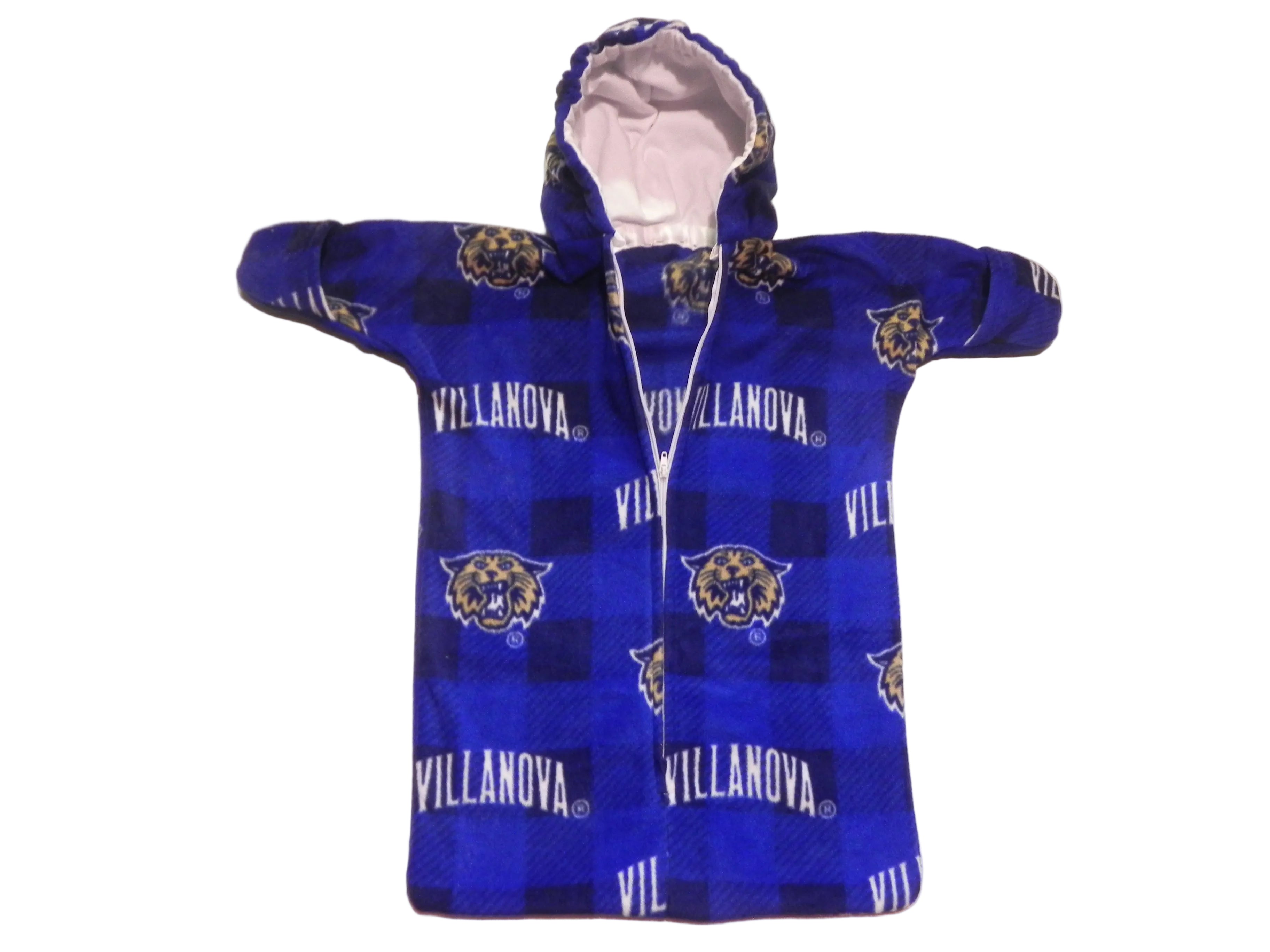 Handmade Villanova Wildcats Printed Fleece Baby Bunting Coat 0-6M