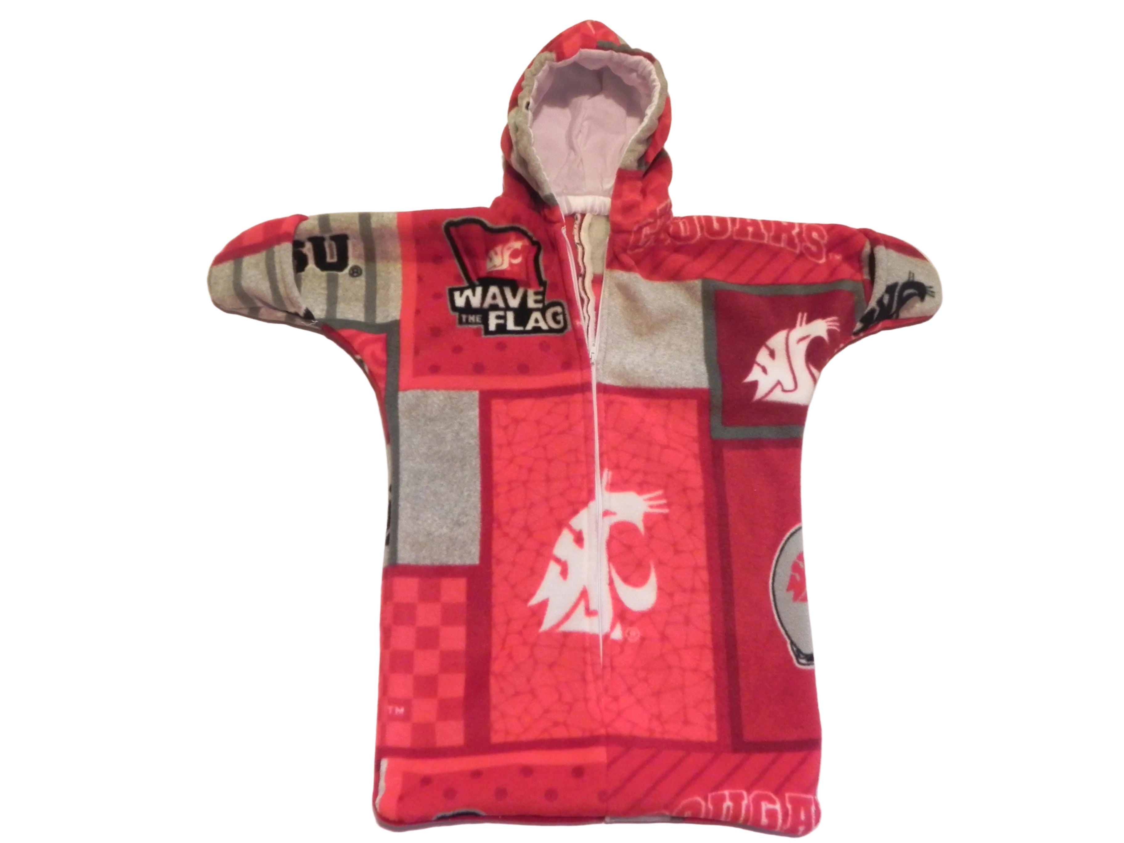 Handmade Washinton State Cougars Printed Fleece Baby Bunting Coat 0-6M