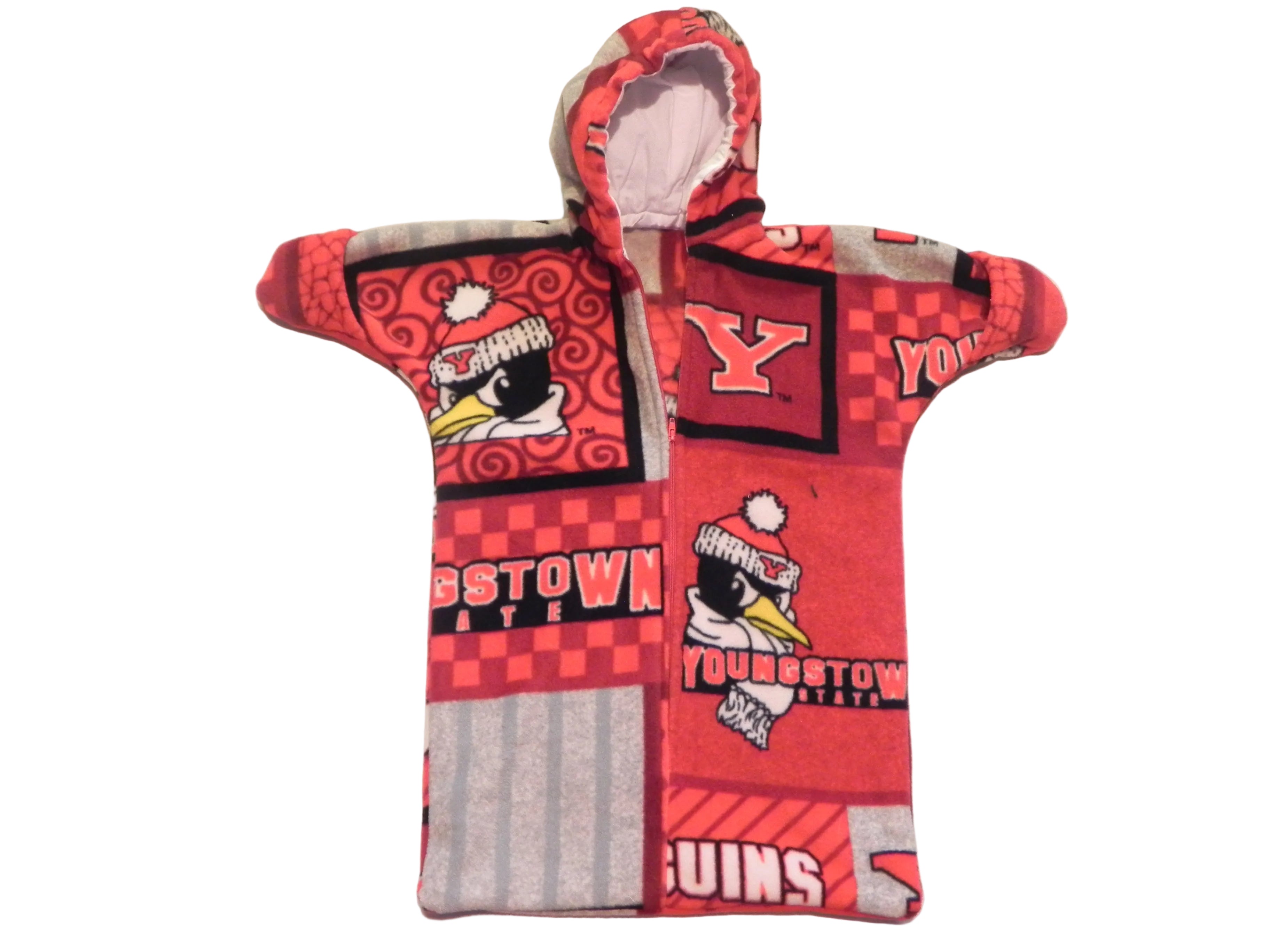 Handmade Youngstown Penguins Printed Fleece Baby Bunting Coat 0-6M