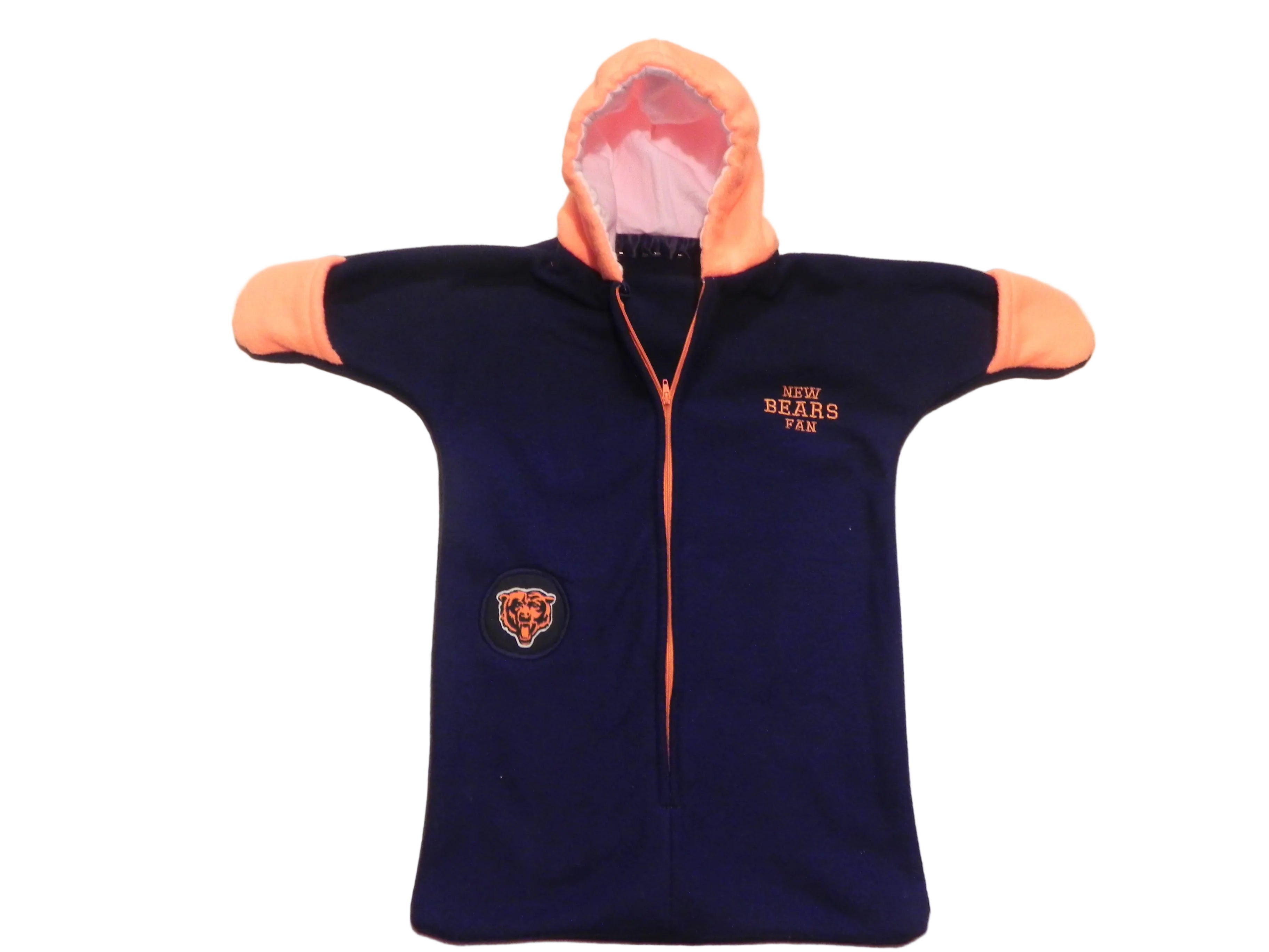 Handmade Chicago Bears Blue Fleece Baby Bunting Coat 0-6 Mo
