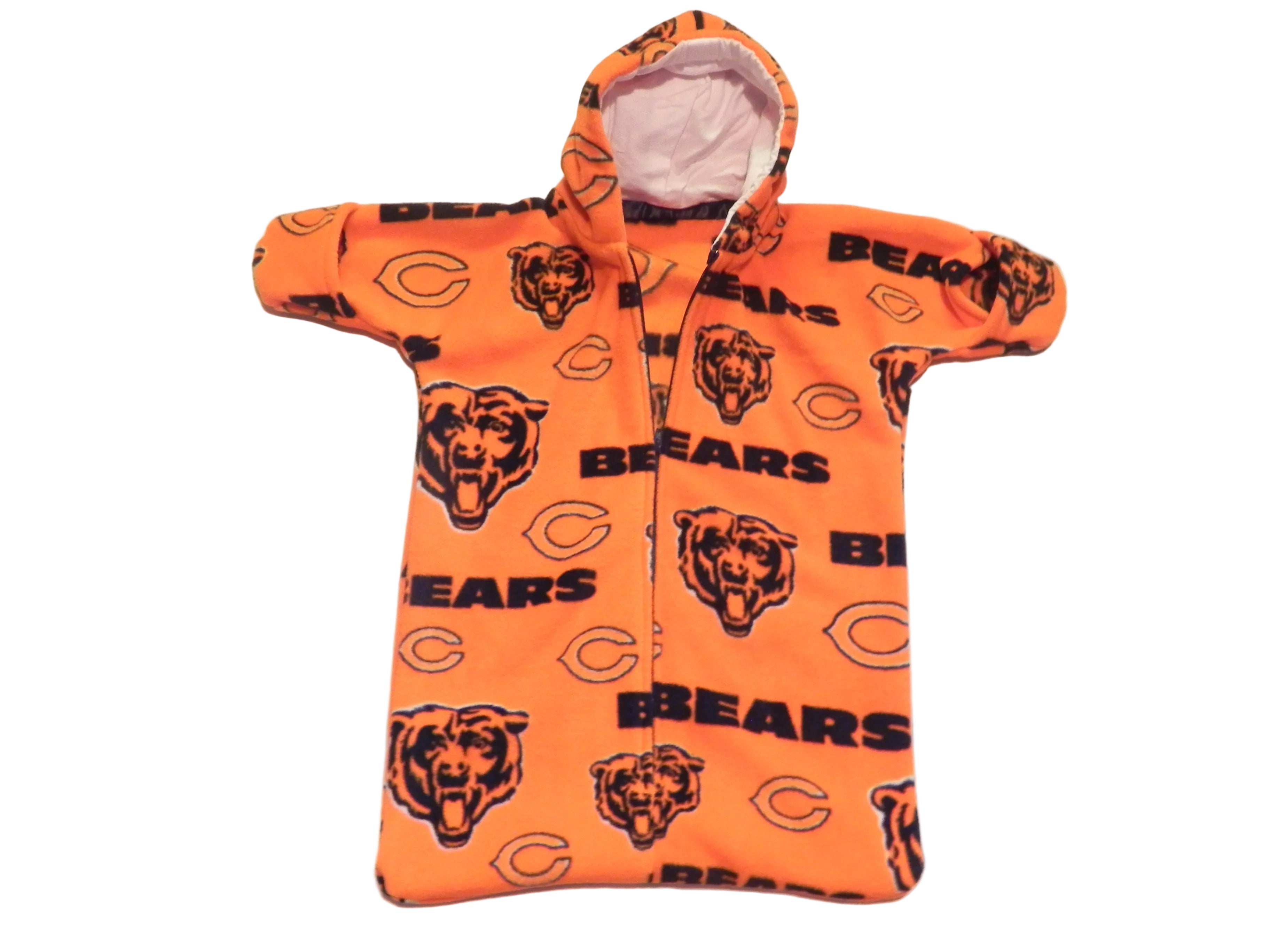 Handmade Chicago Bears Printed Fleece Baby Bunting Coat 0-6M