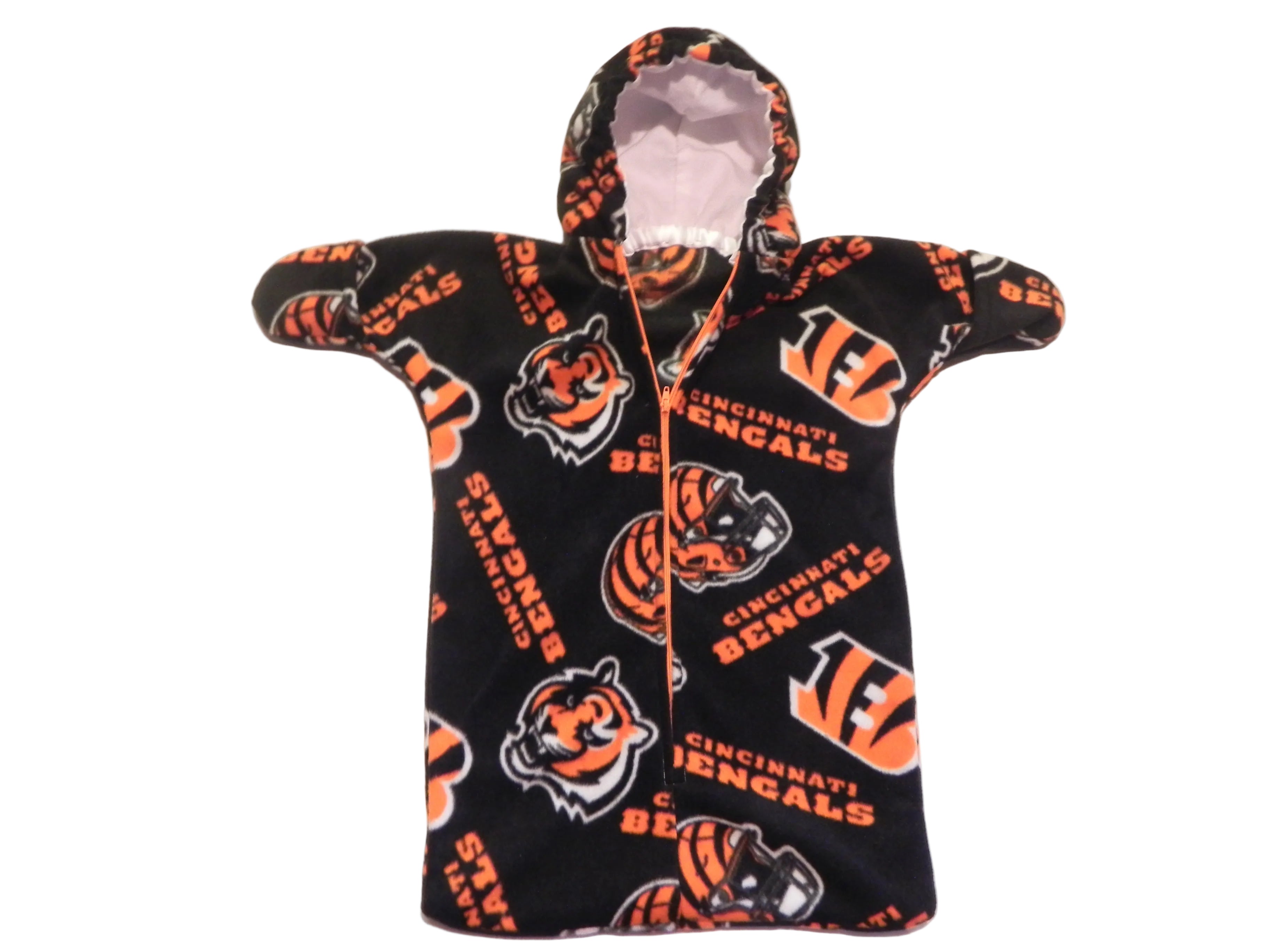 Handmade Cincinnati Bengals Printed Fleece Baby Bunting Coat 0-6M