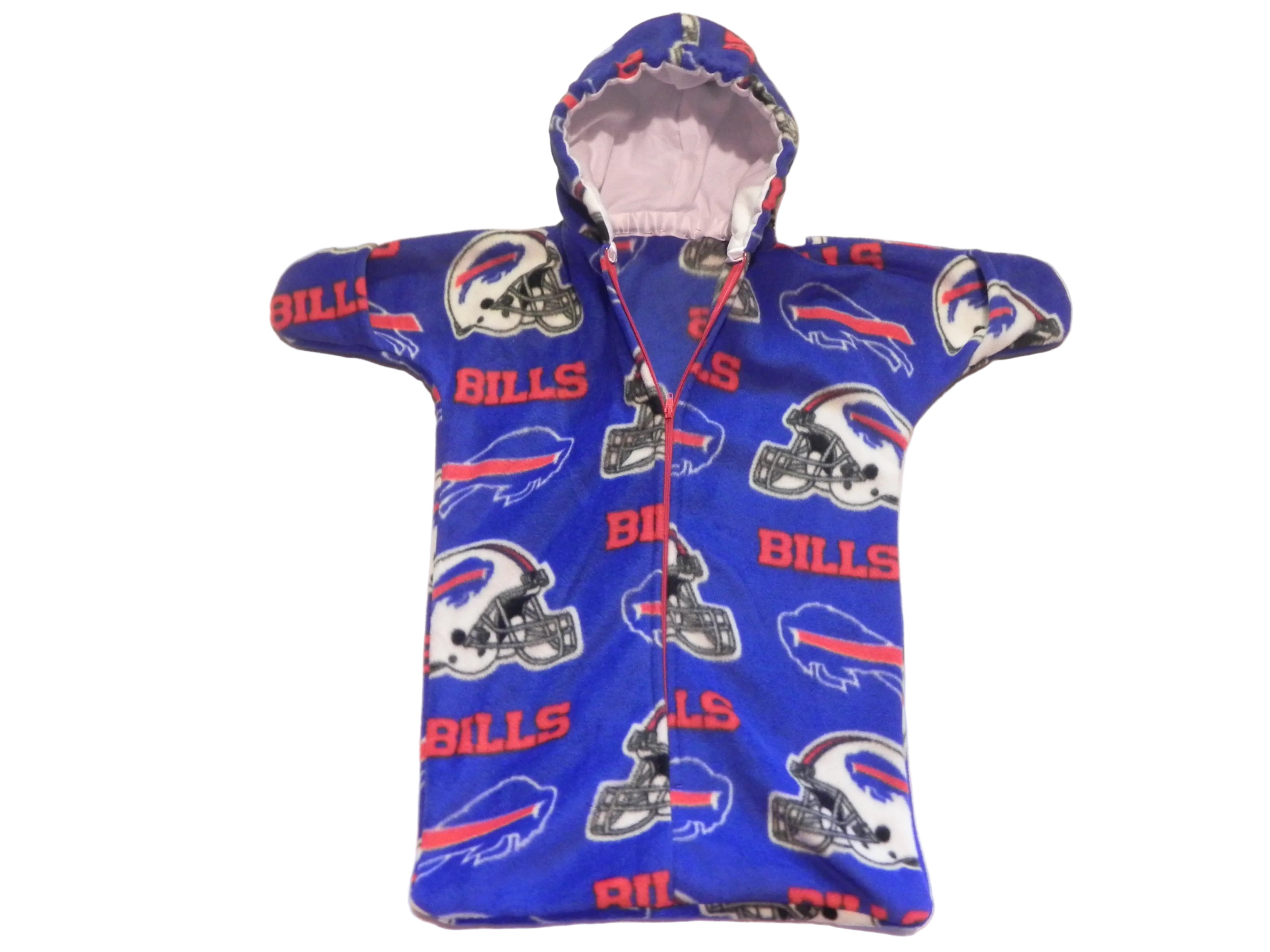 Handmade Buffalo Bills Printed Fleece Baby Bunting Coat 0-6M