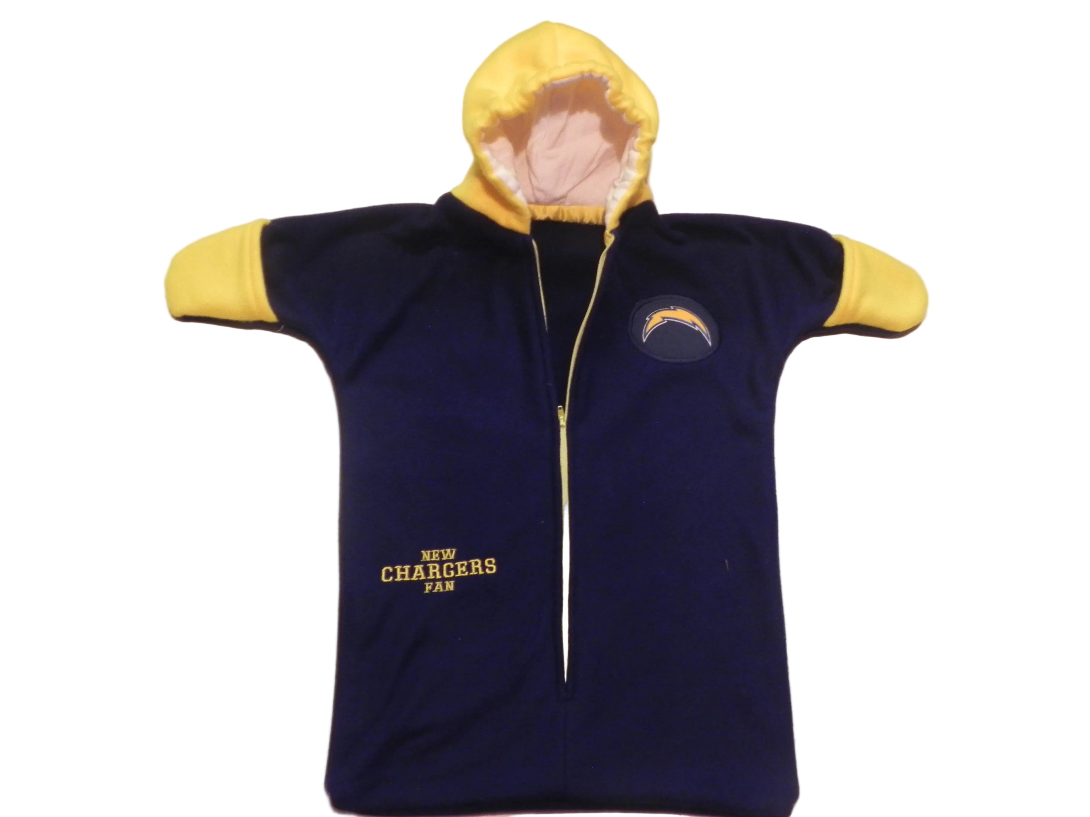 Handmade Los Angeles Chargers Fleece Baby Bunting Coat