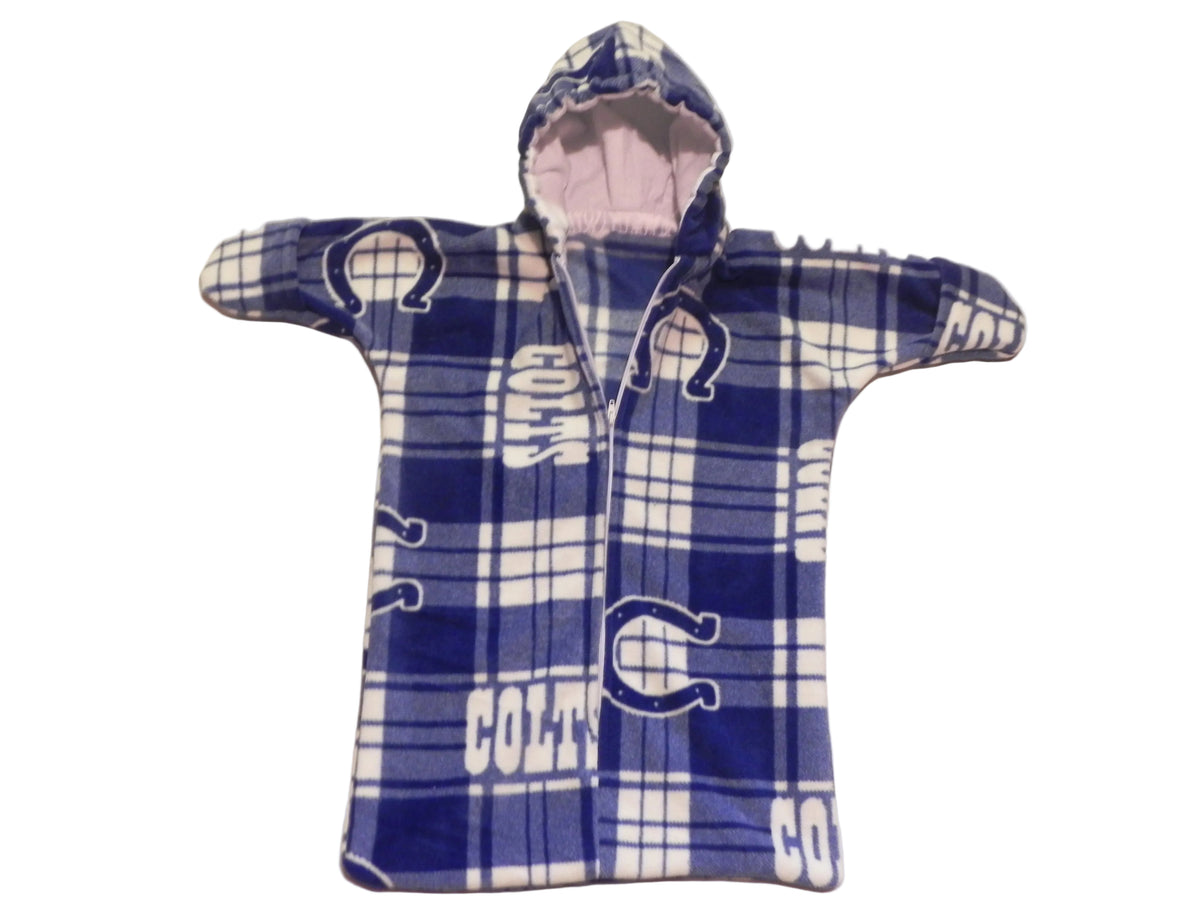 Handmade Indianapolis Colts Print Fleece Baby Bunting Coat 0-6 Mo
