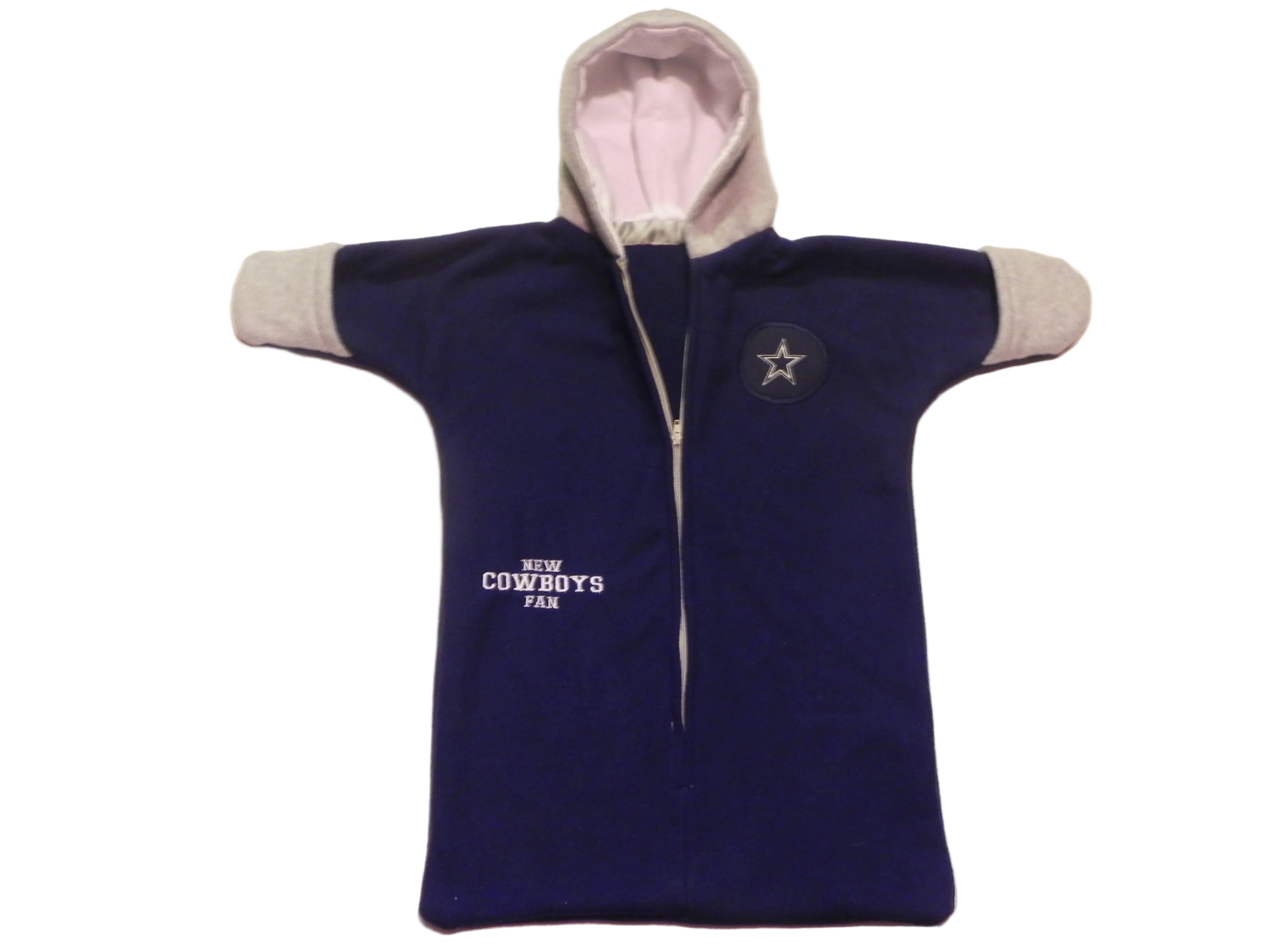 Handmade Dallas Cowboys Navy Fleece Baby Bunting Coat 0-6 Mo