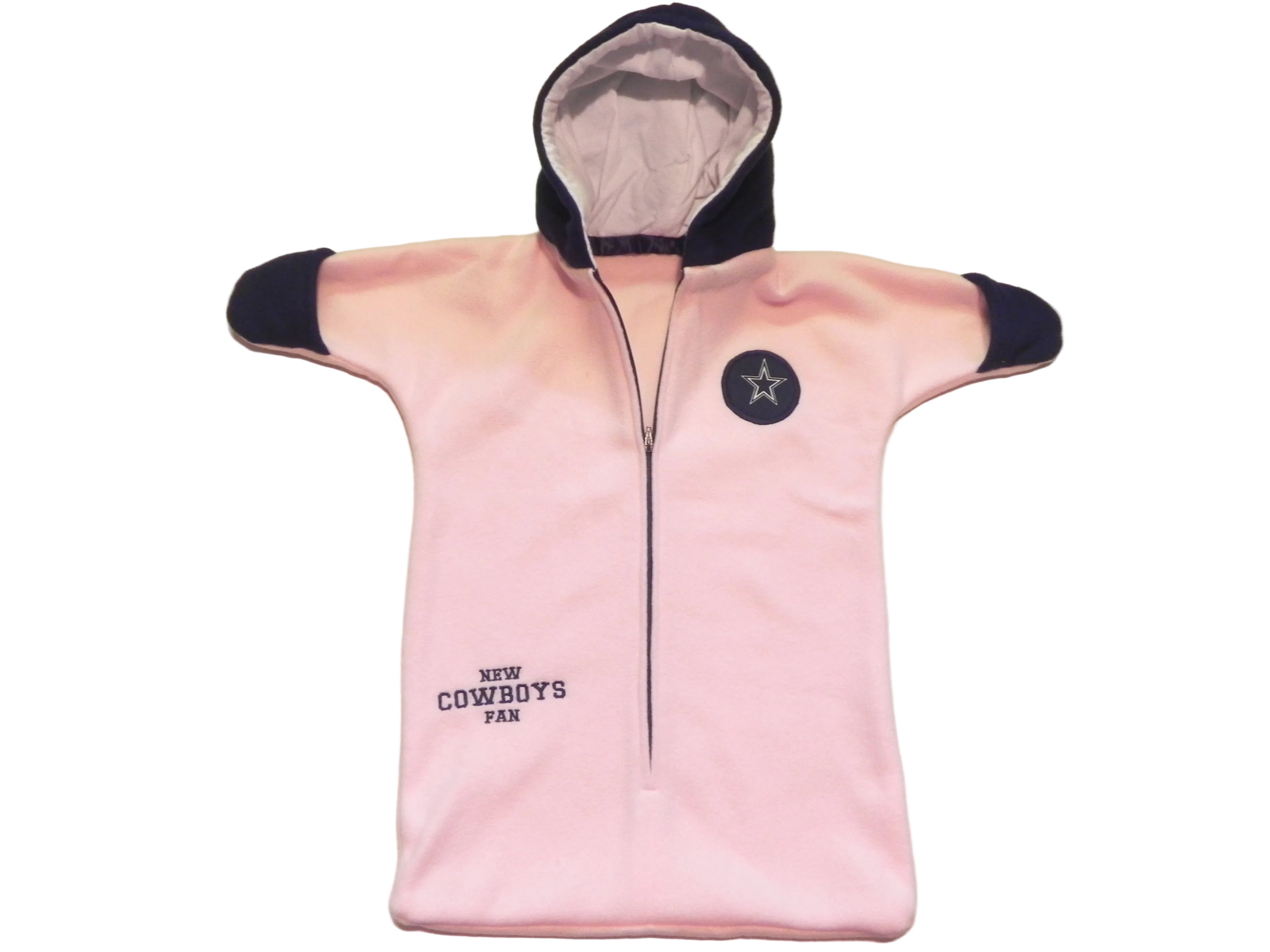 Handmade Girls Dallas Cowboys Pink Fleece Baby Bunting Coat
