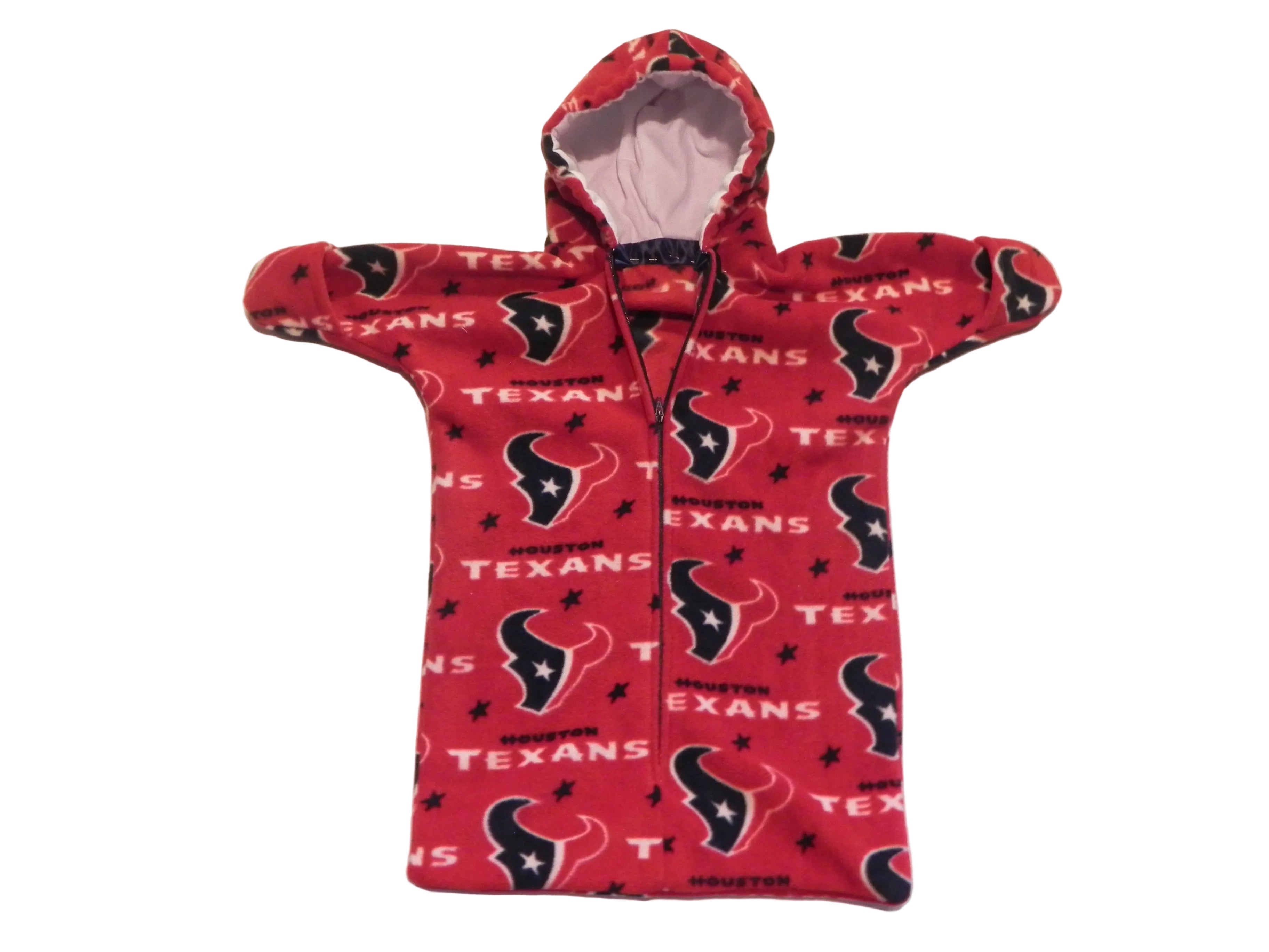 Handmade Houston Texans Printed Fleece Baby Bunting Coat 0-6M