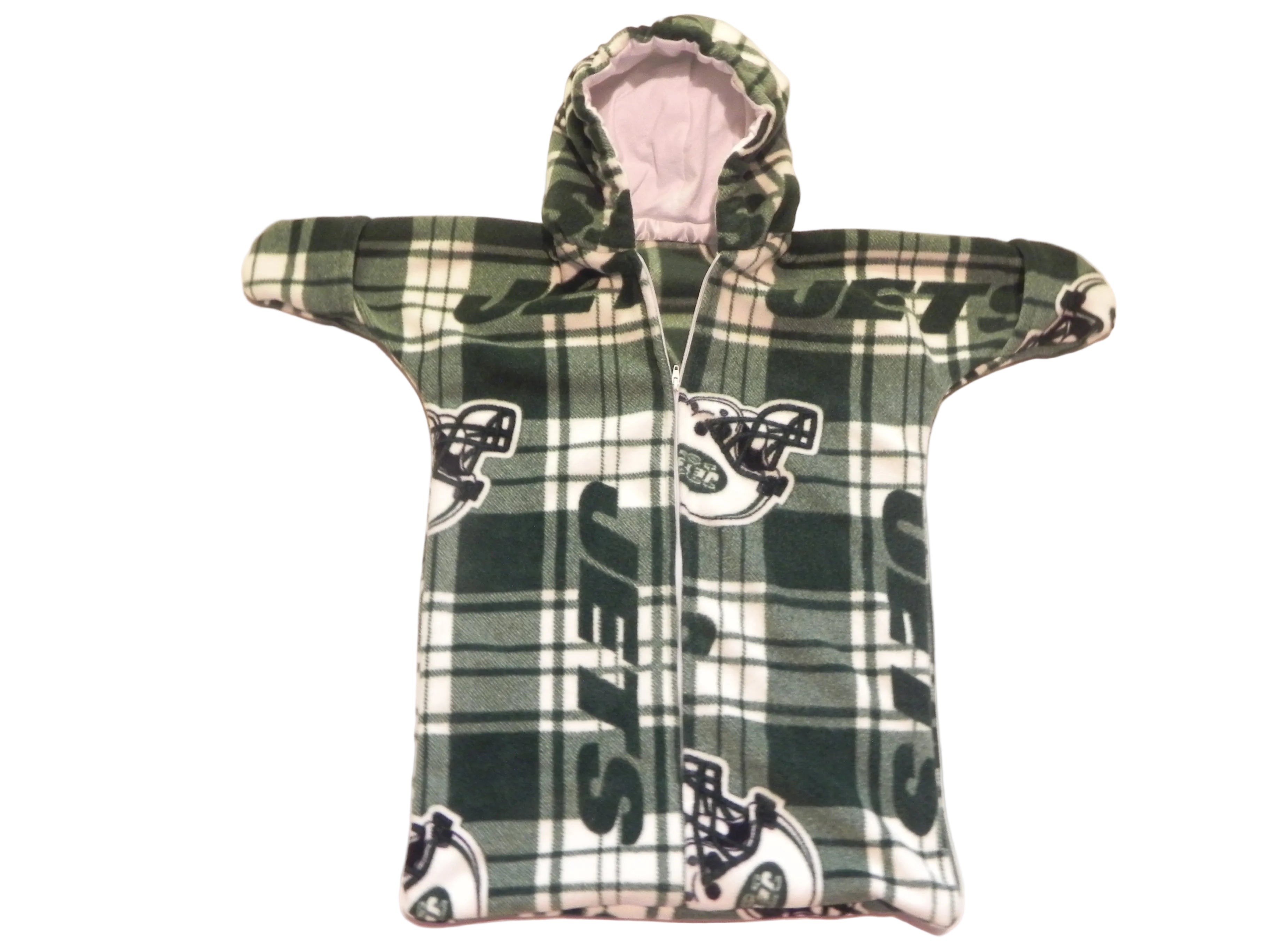 Handmade New York Jets Printed Fleece Baby Bunting Coat 0-6M