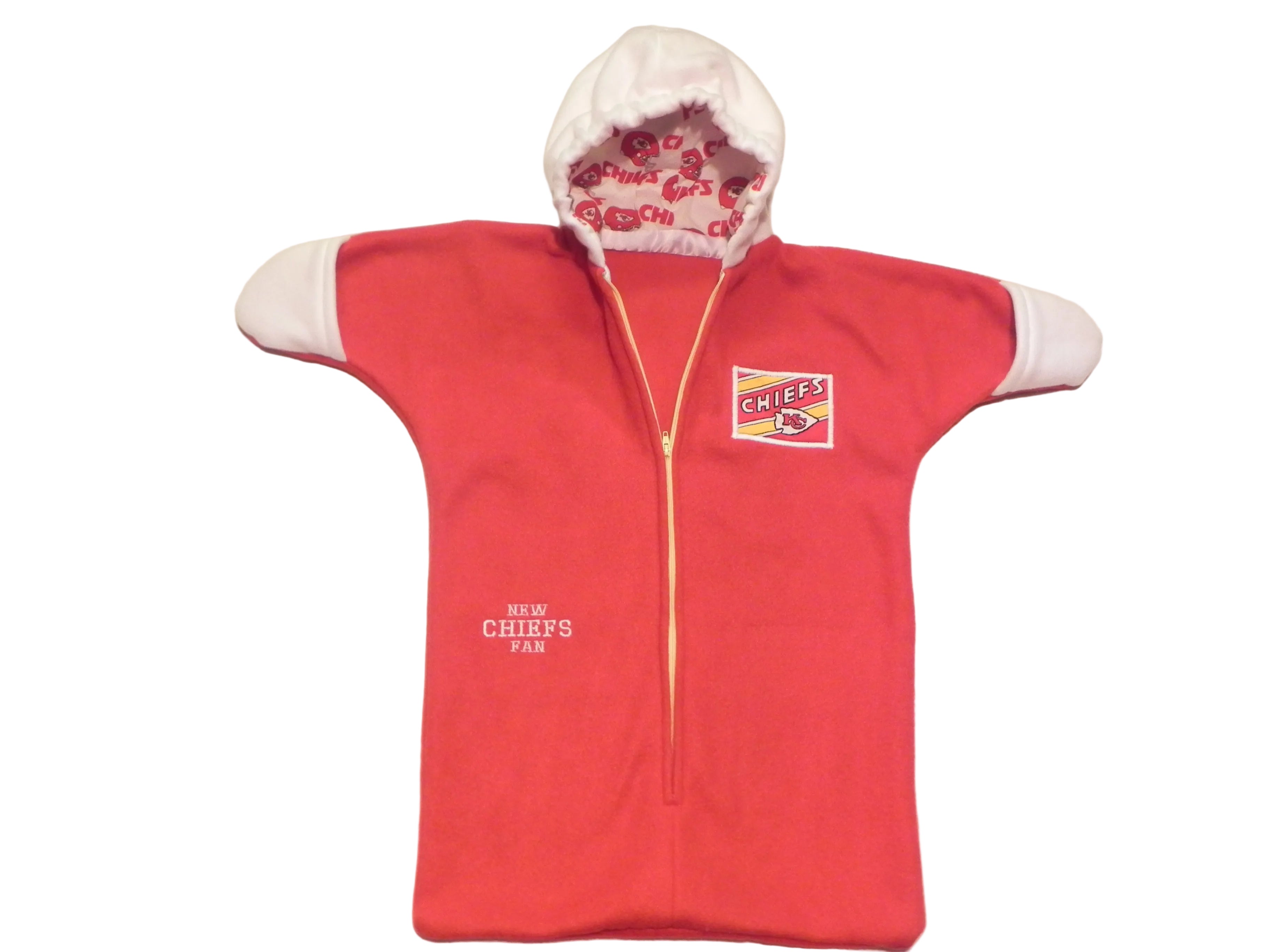 Handmade Kansas City Chiefs Red Fleece Baby Bunting Coat