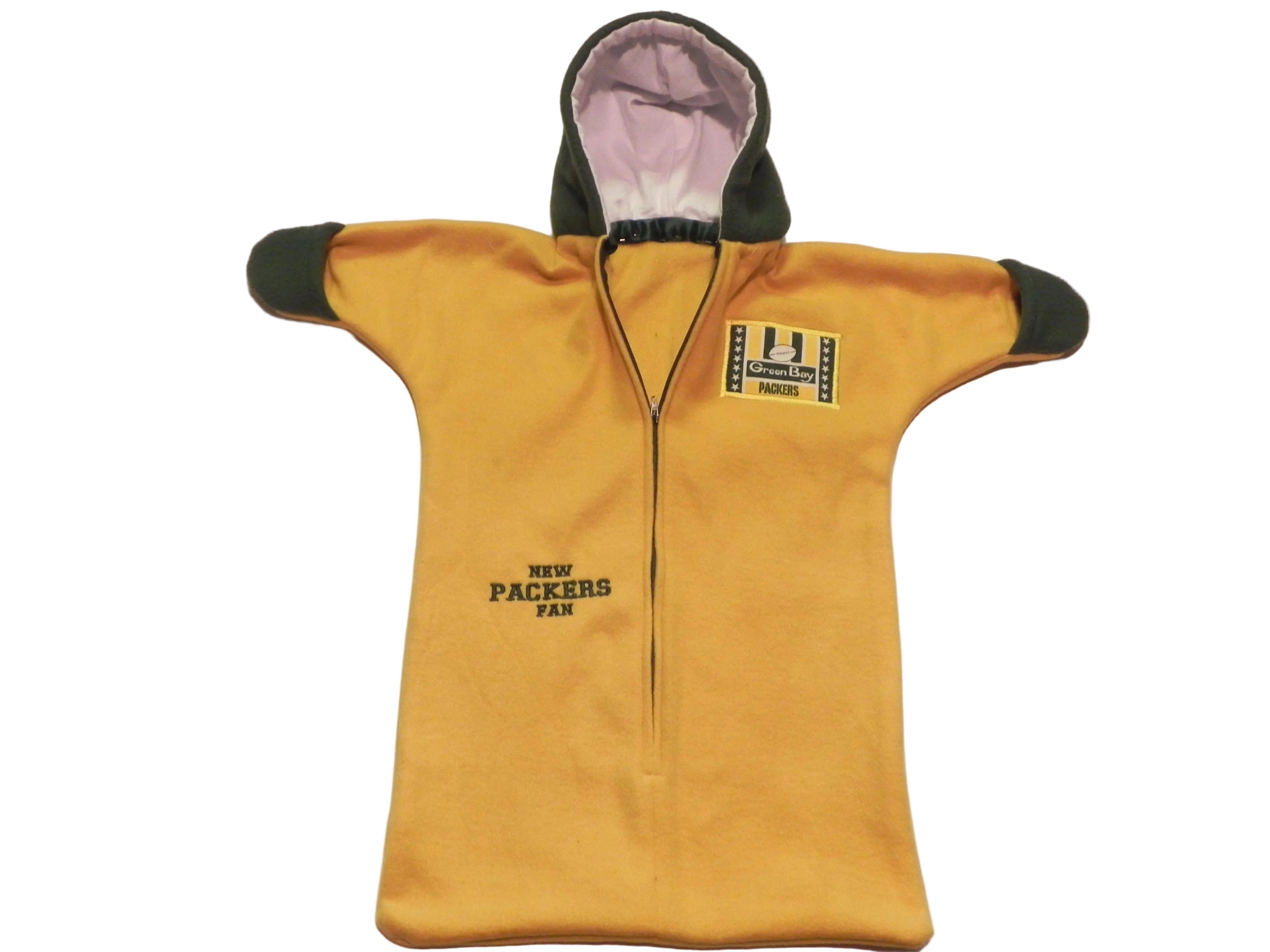 Handmade Green Bay Packers Gold Fleece Baby Bunting Coat 0-6Mo