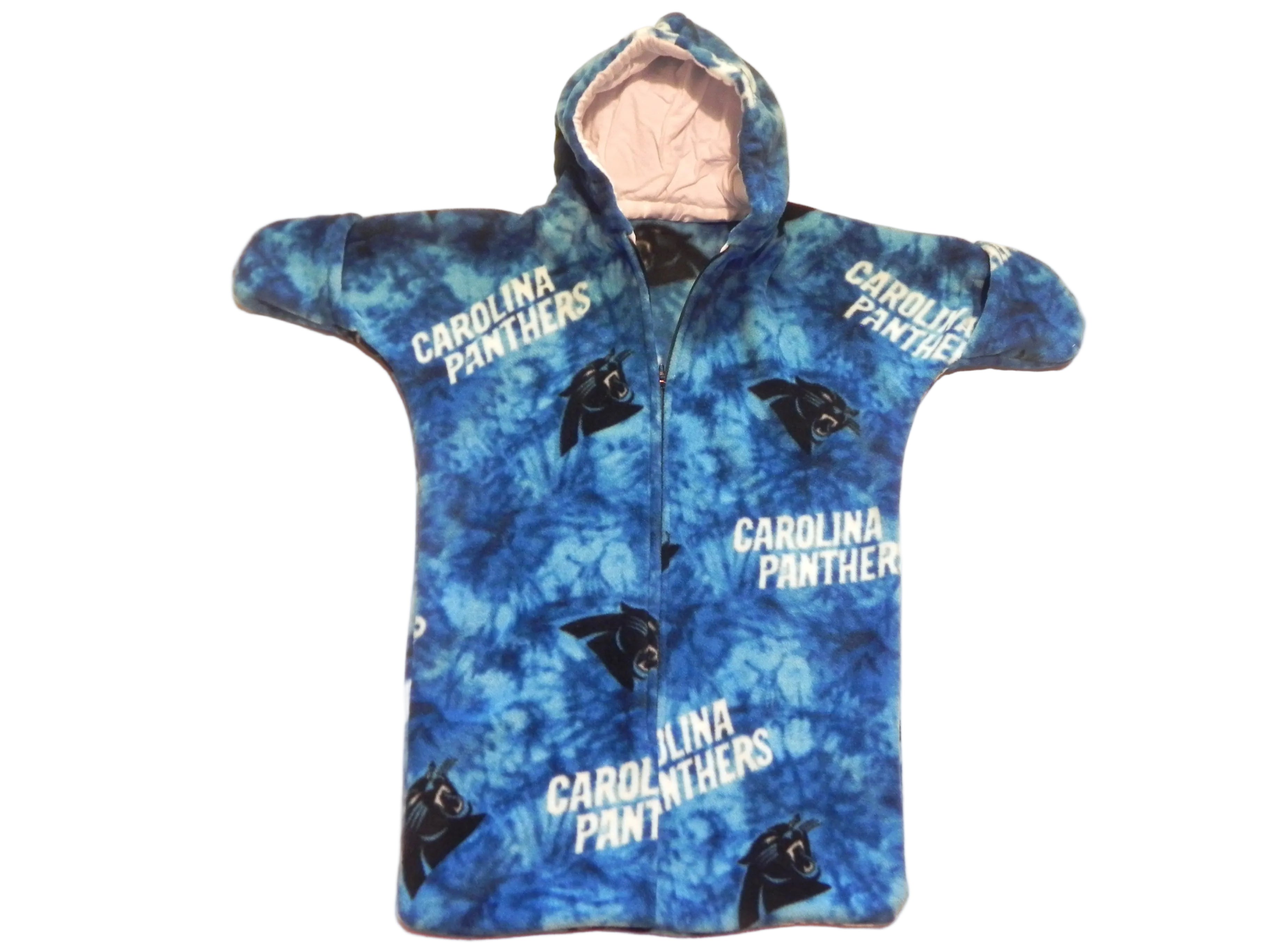 Handmade Carolina Panthers Printed Fleece Baby Bunting Coat 0-6M