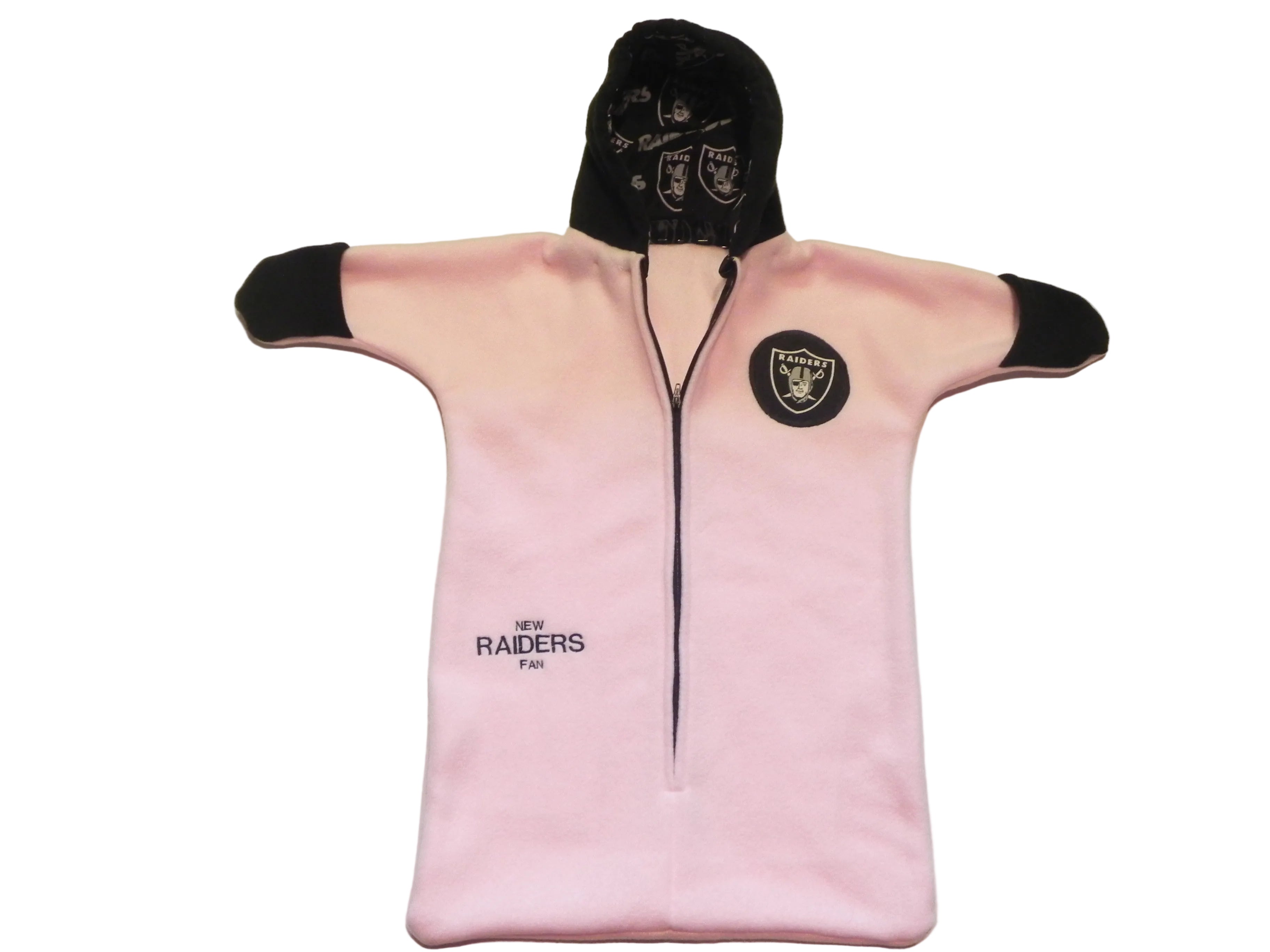 Handmade Girls Vegas Raiders Pink Fleece Baby Bunting Coat 0-6M
