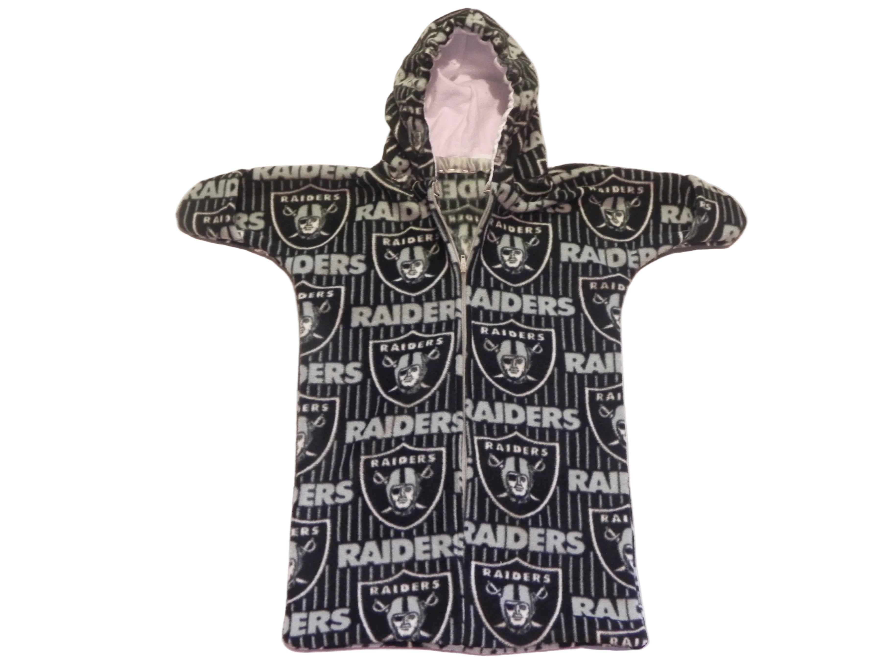 Handmade Vegas Raiders Printed Fleece Baby Bunting Coat 0-6M