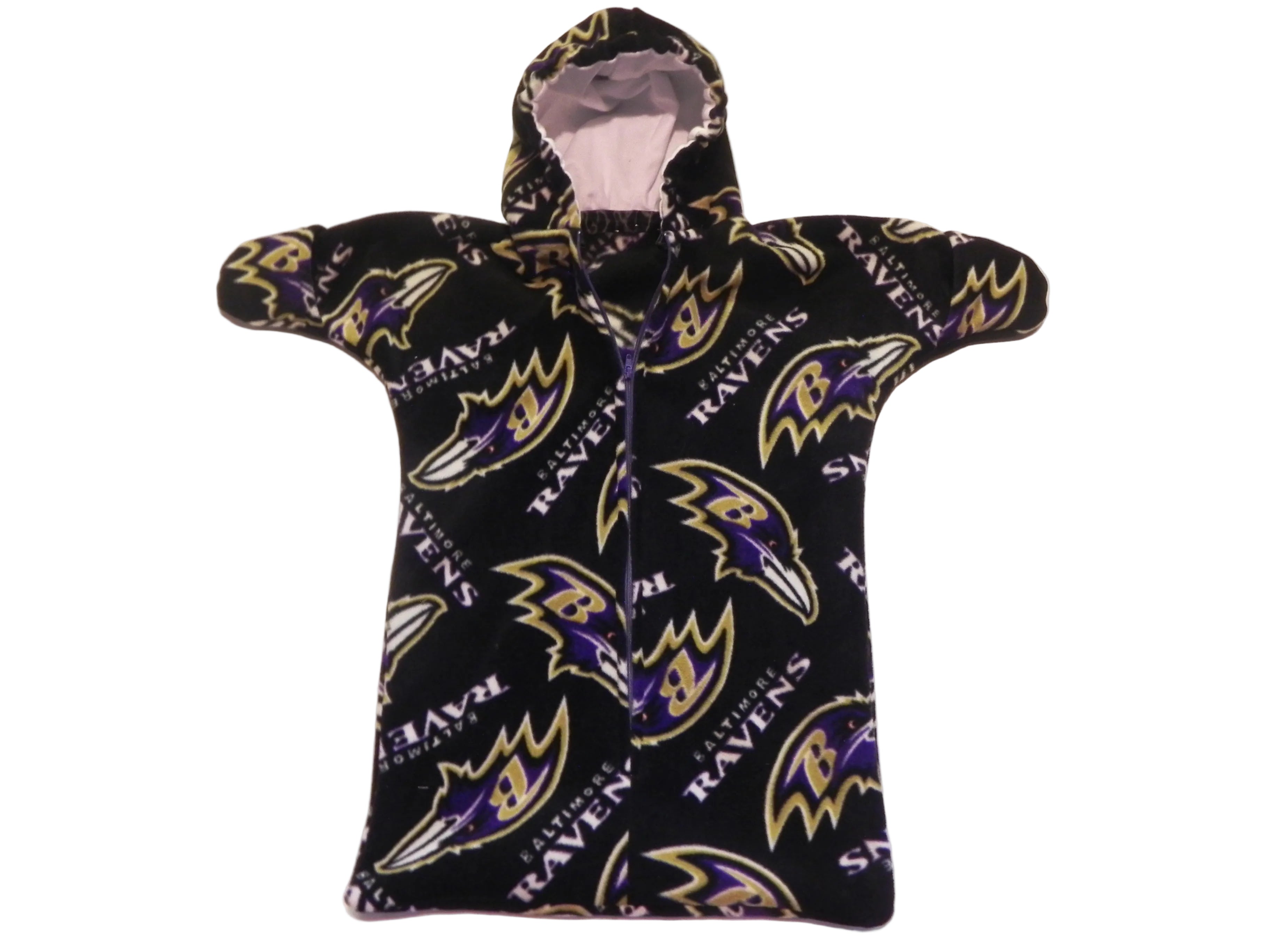Handmade Baltimore Ravens Printed Fleece Baby Bunting Coat 0-6M