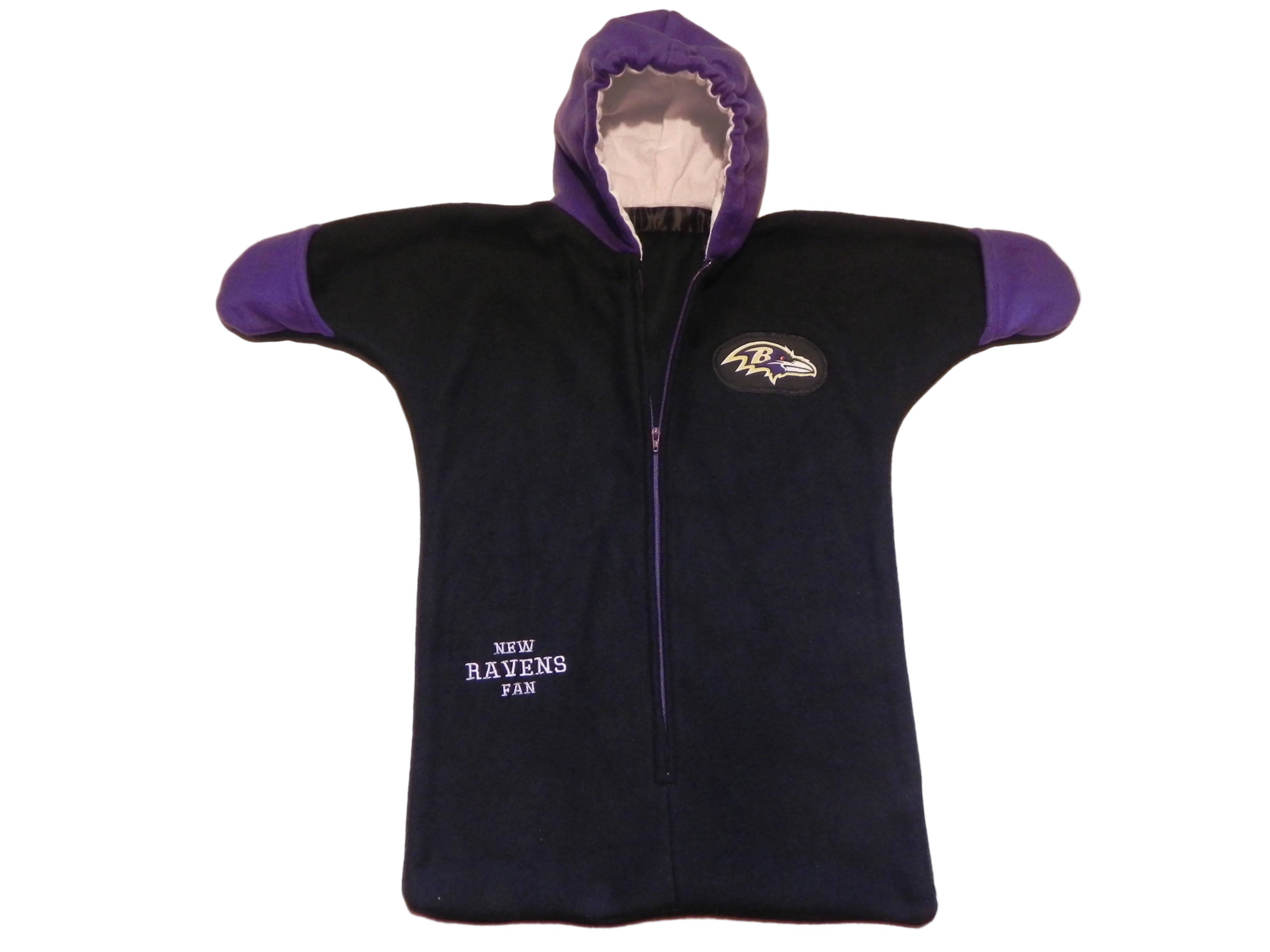 Handmade Baltimore Ravens Black Fleece Baby Bunting Coat 0-6M
