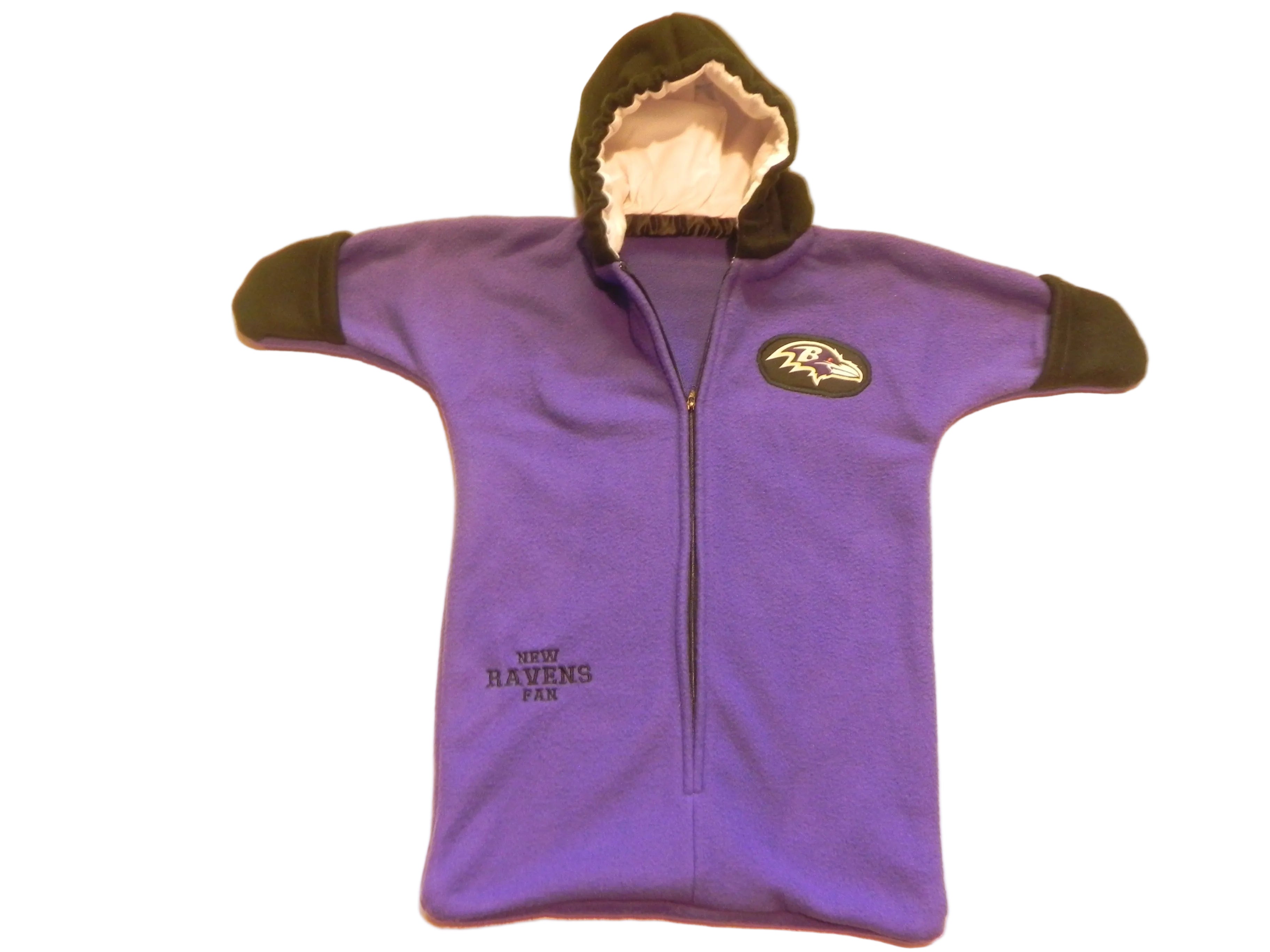 Handmade Baltimore Ravens Purple Fleece Baby Bunting Coat 0-6M