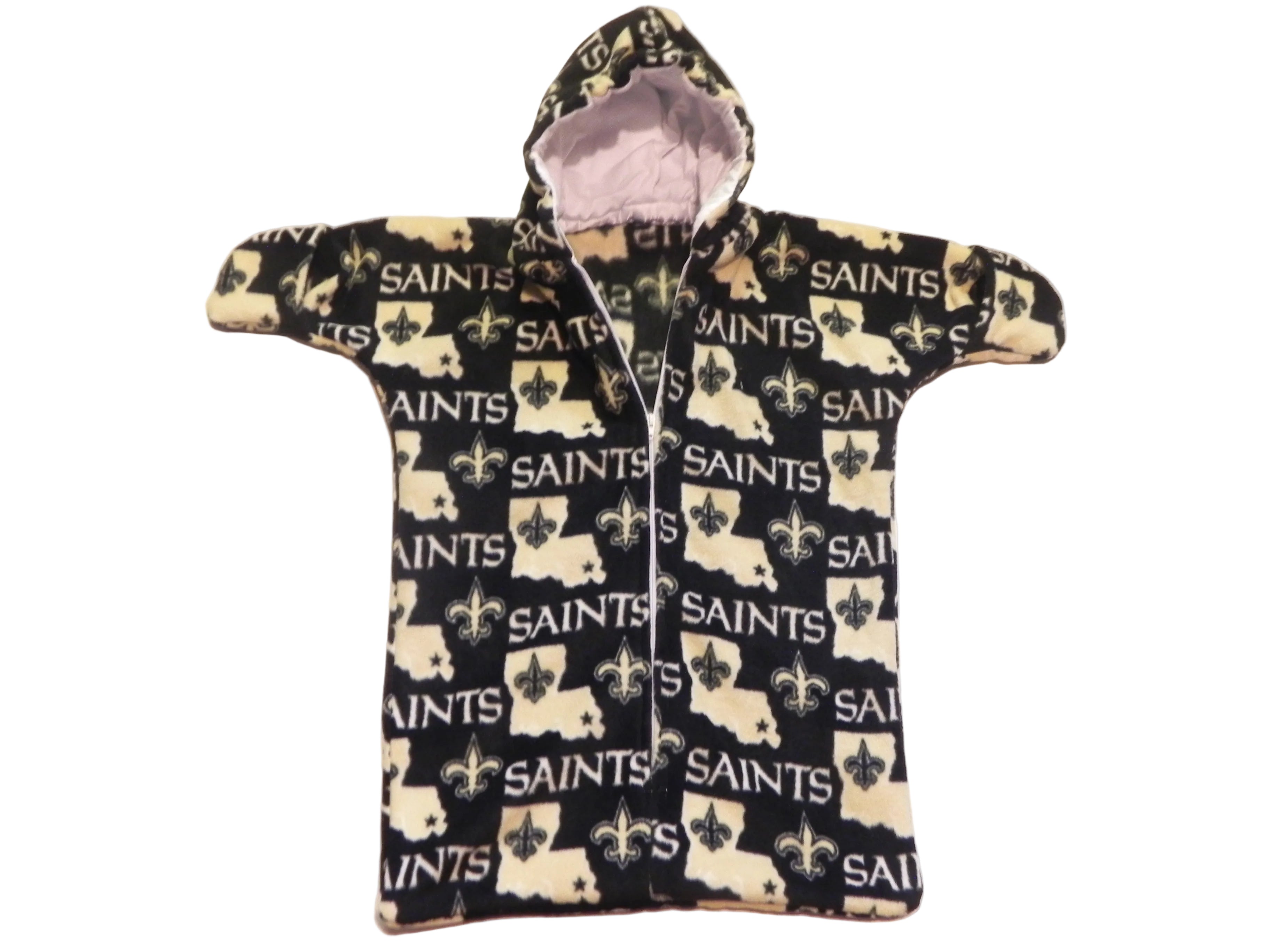 Handmade New Orleans Saints Printed Fleece Baby Bunting Coat 0-6M