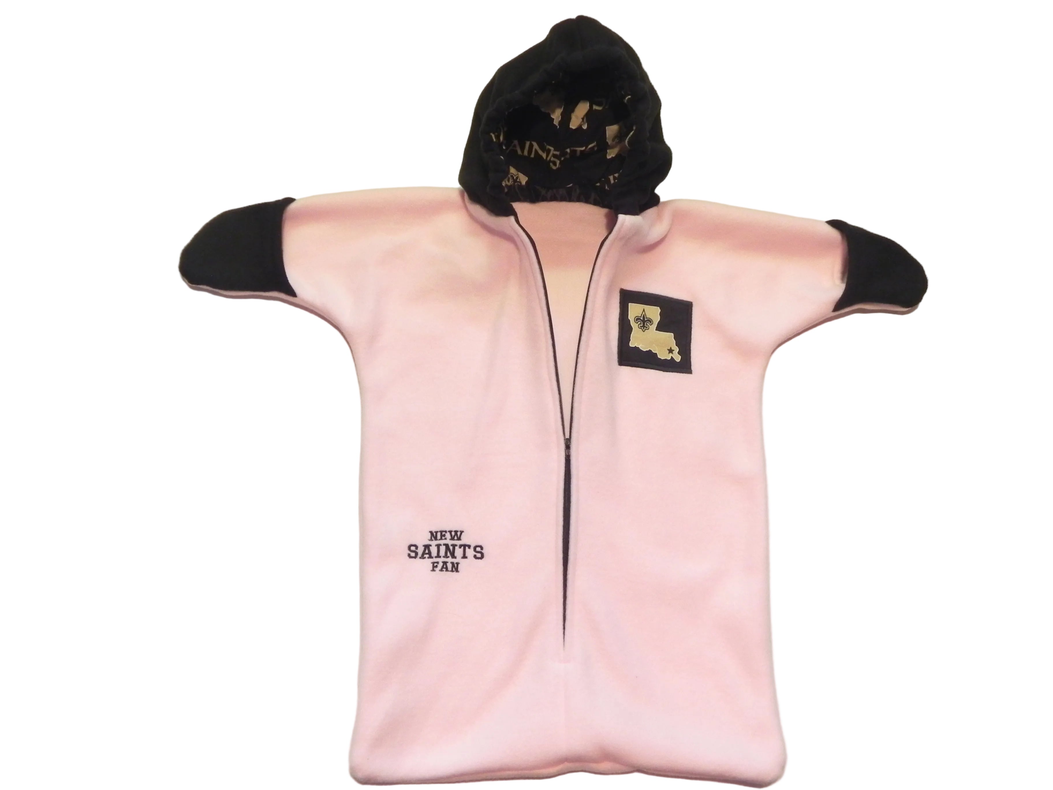 Handmade Girls New Orleans Saints Pink Fleece Baby Bunting Coat 0-6M