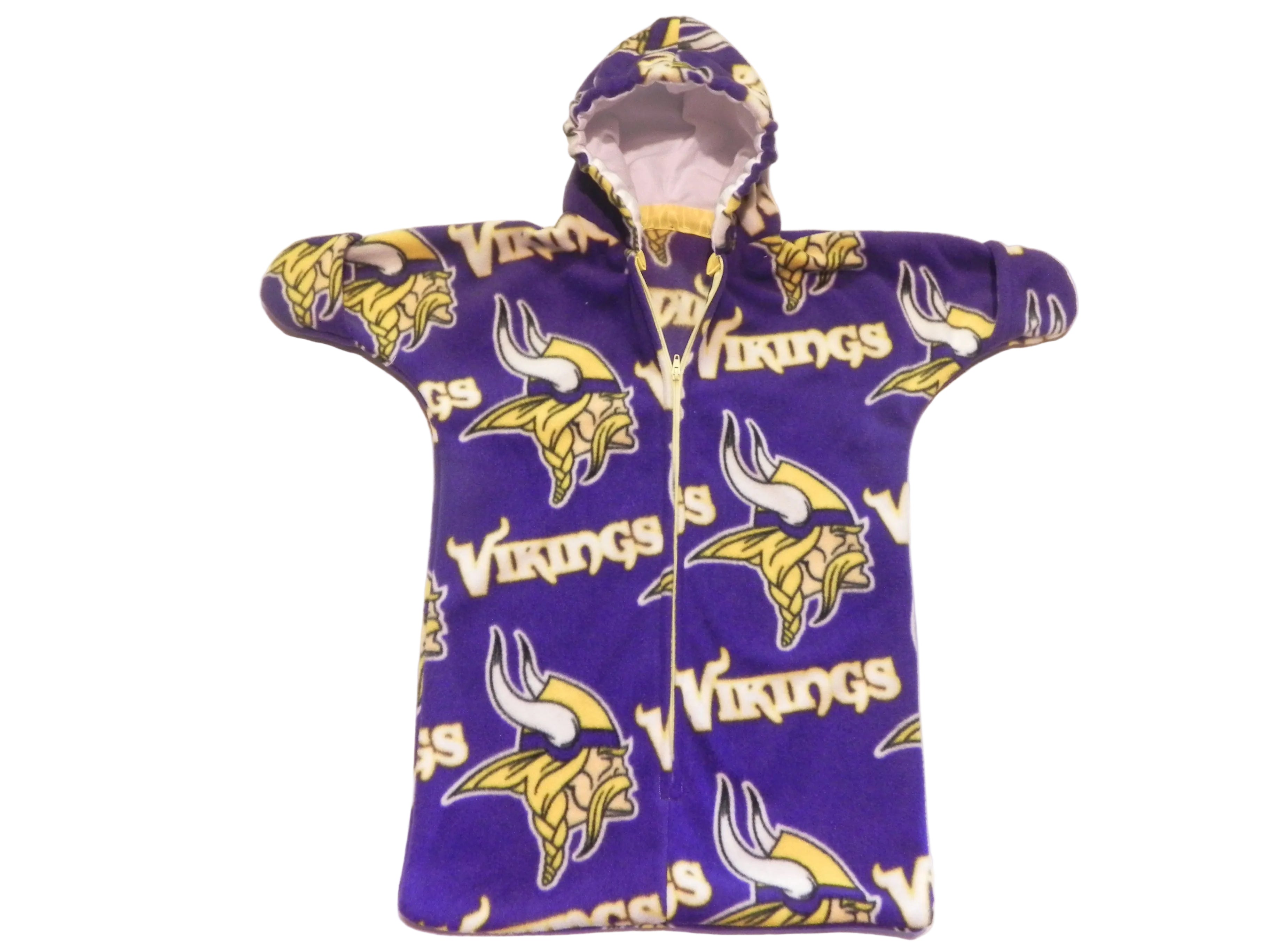 Handmade Minnesota Vikings Printed Fleece Baby Bunting Coat 0-6M