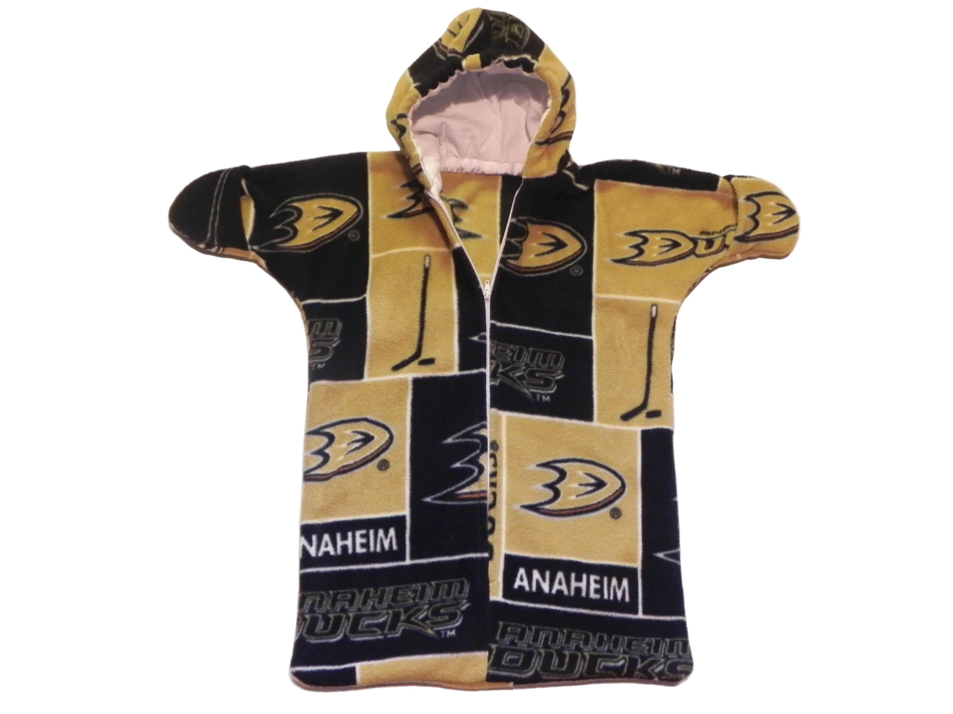 Handmade Anaheim Ducks Printed Fleece Baby Bunting Coat 0-6M