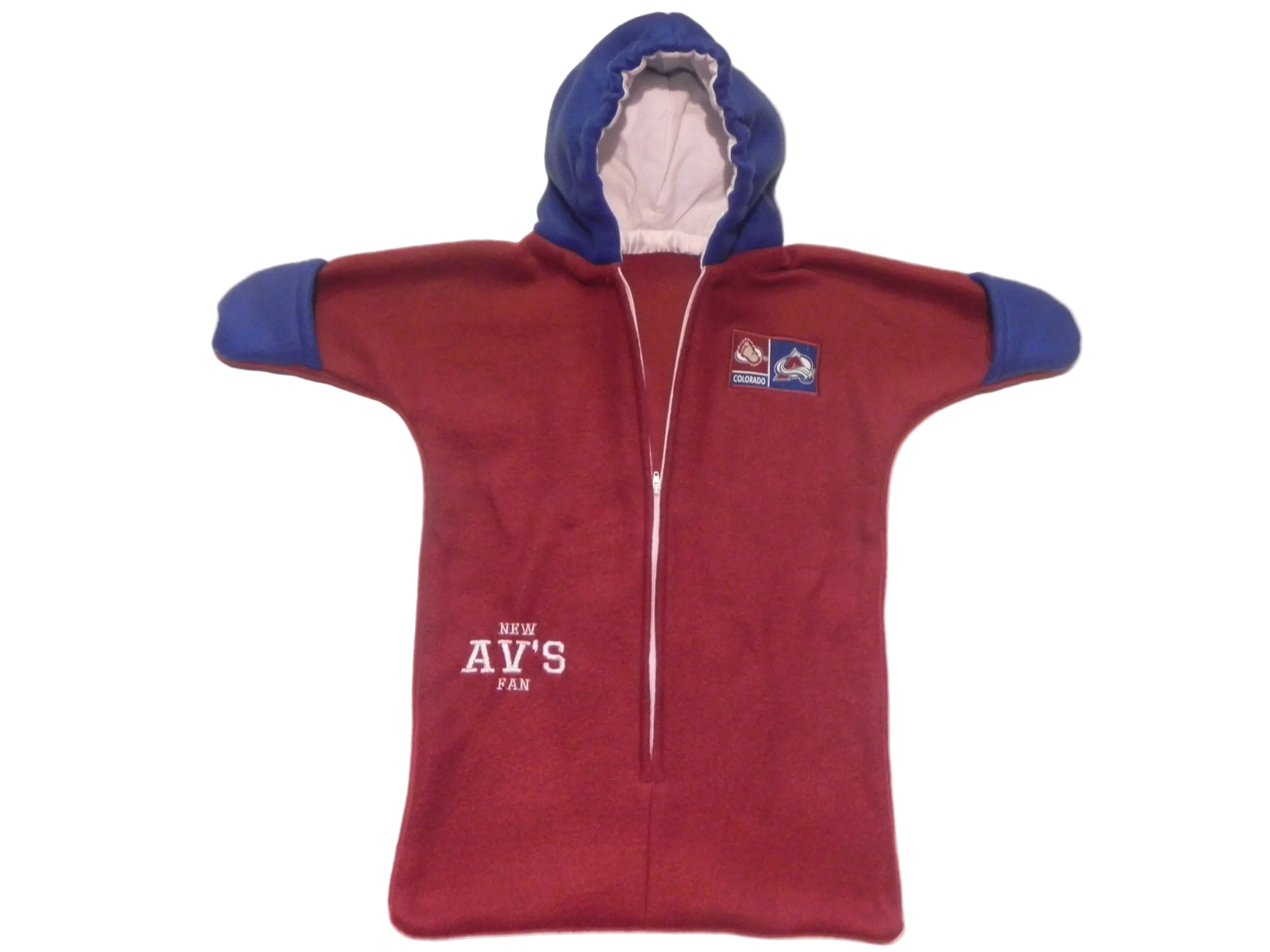 Handmade Colorado Avalanche Fleece Baby Bunting Coat 0-6M