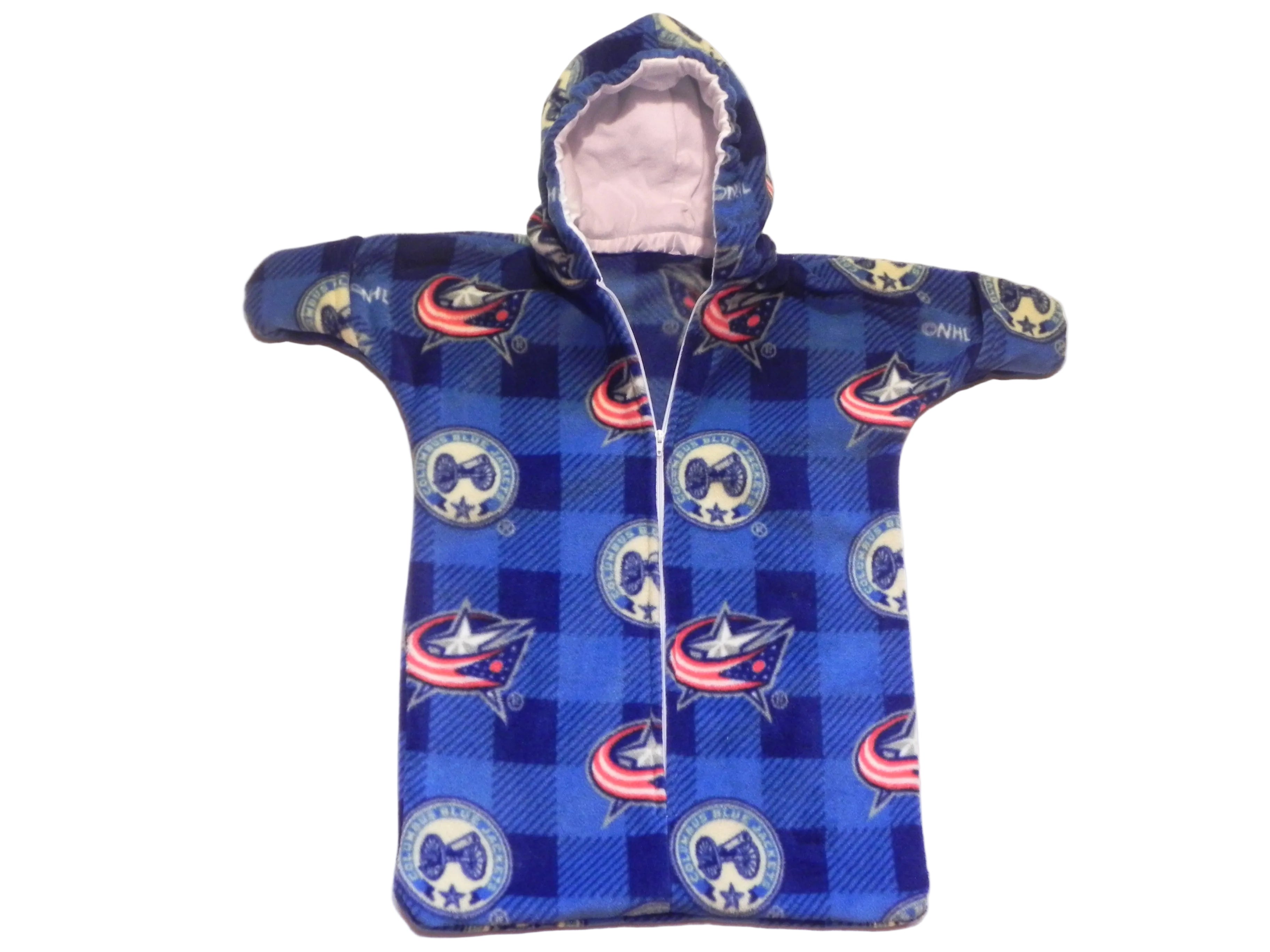 Handmade Columbus Blue Jackets Printed Fleece Baby Bunting Coat 0-6M