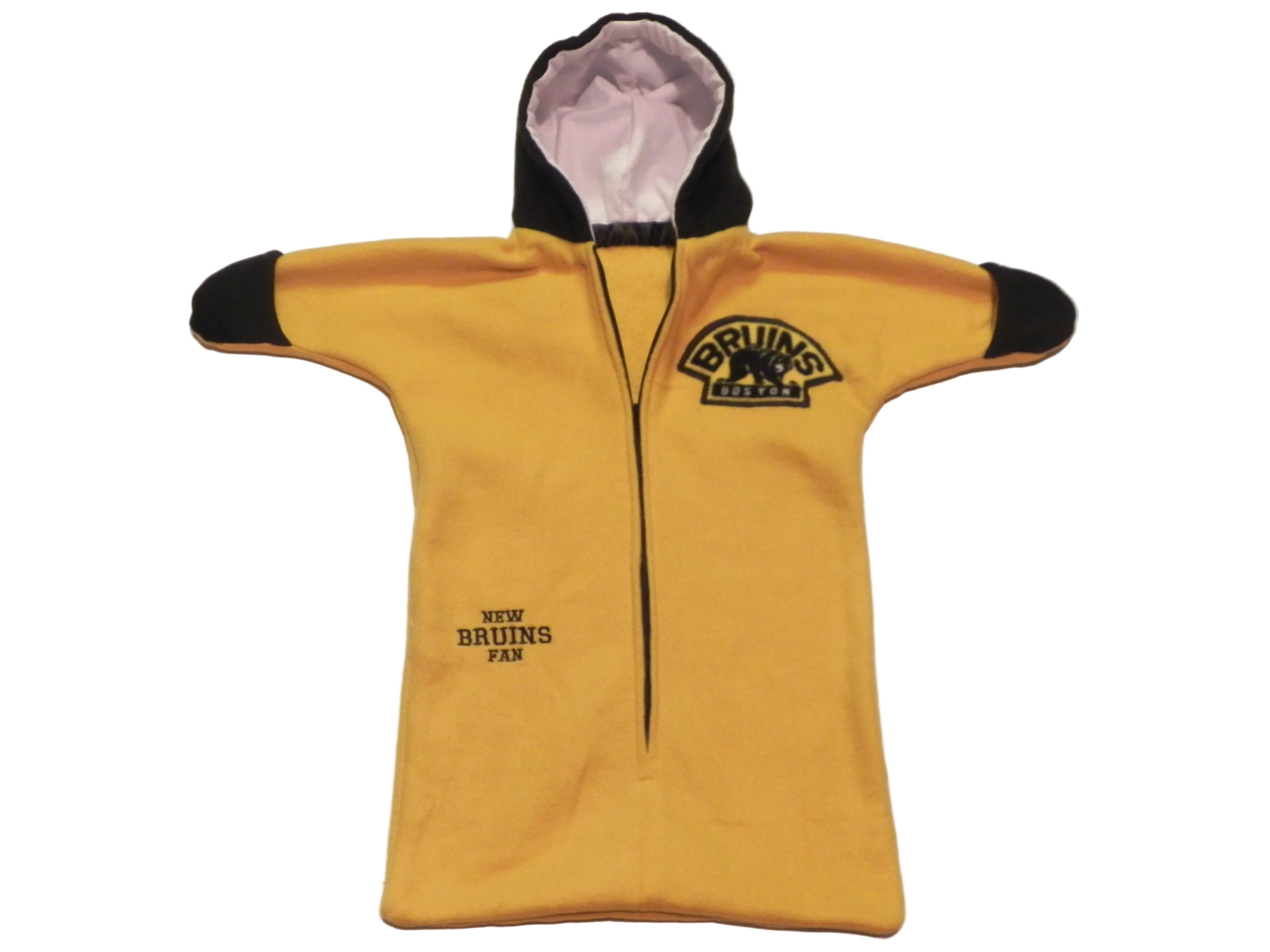 Handmade Boston Bruins Gold Fleece Baby Bunting Coat 0-6M
