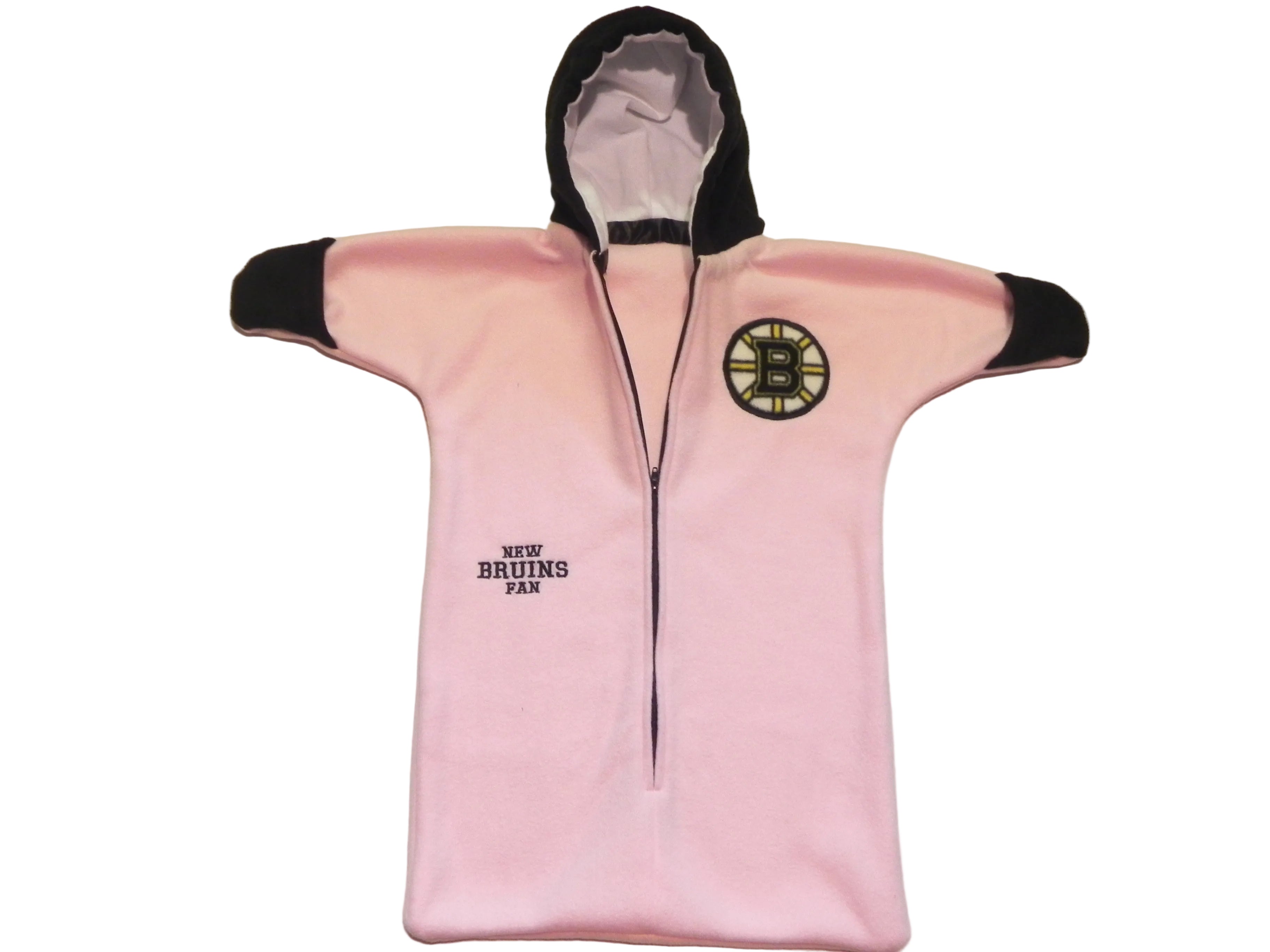Handmade Girls Boston Bruins Pink Fleece Baby Bunting Coat 0-6M