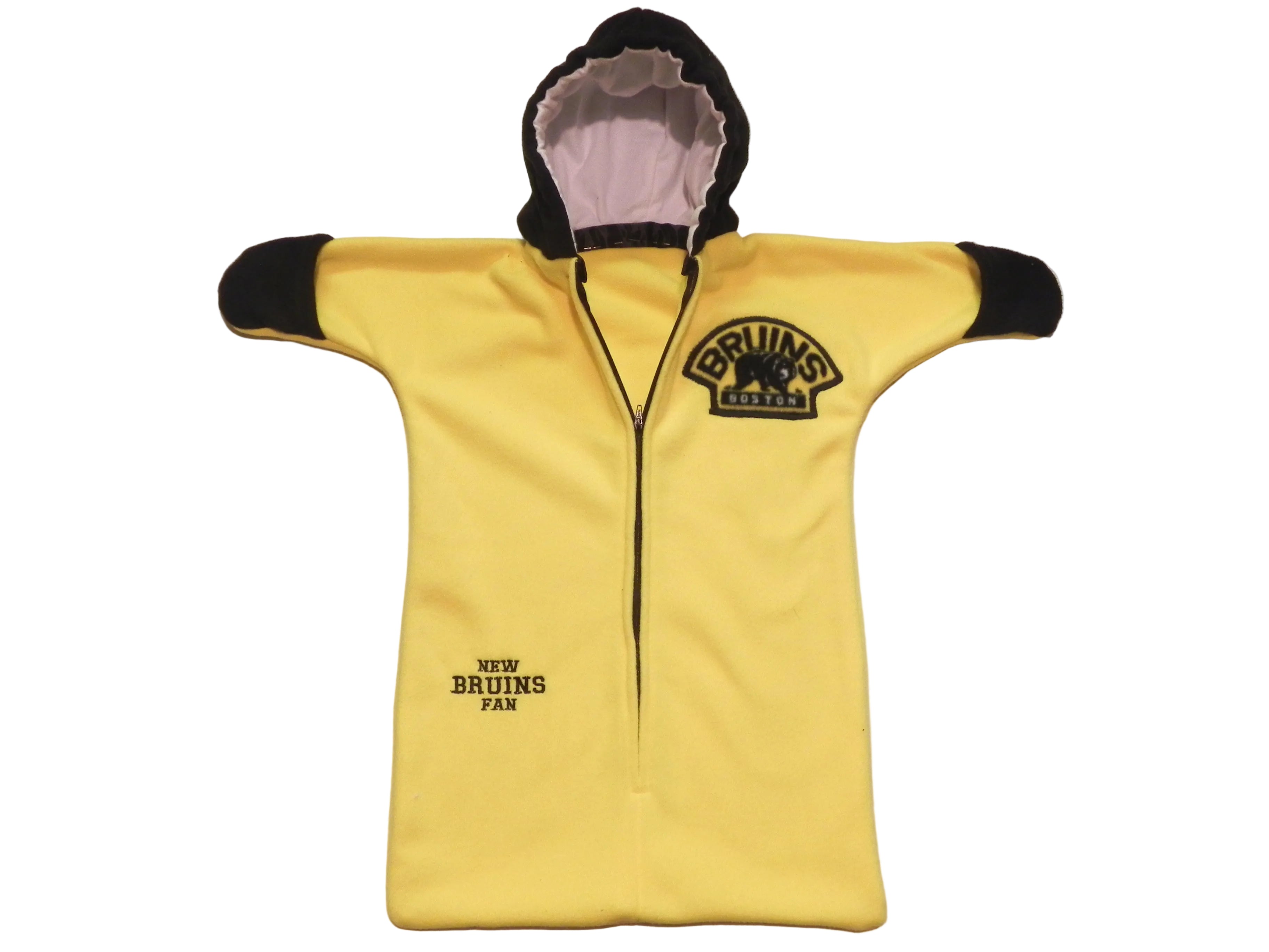 Handmade Boston Bruins Yellow Fleece Baby Bunting Coat 0-6M