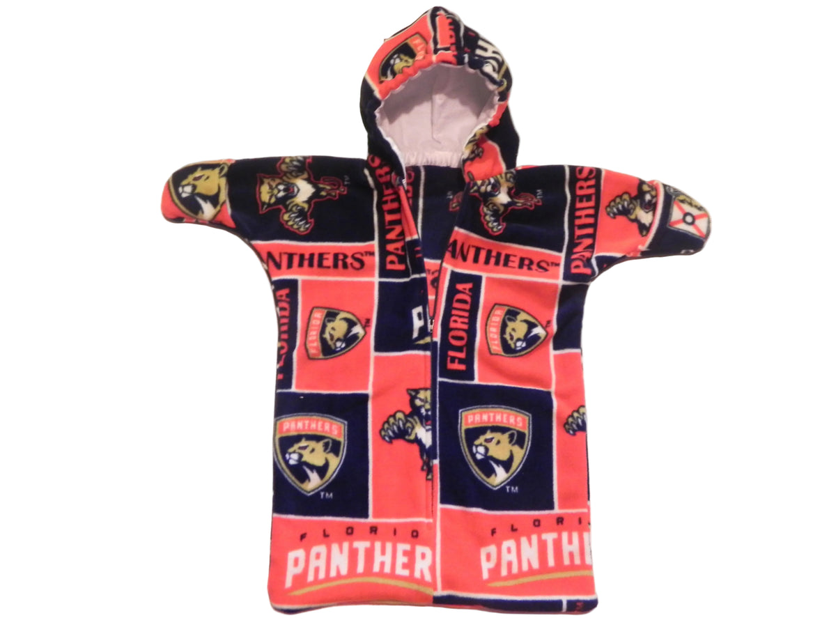 Handmade Florida Panthers Printed Fleece Baby Bunting Coat 0-6 Mo..