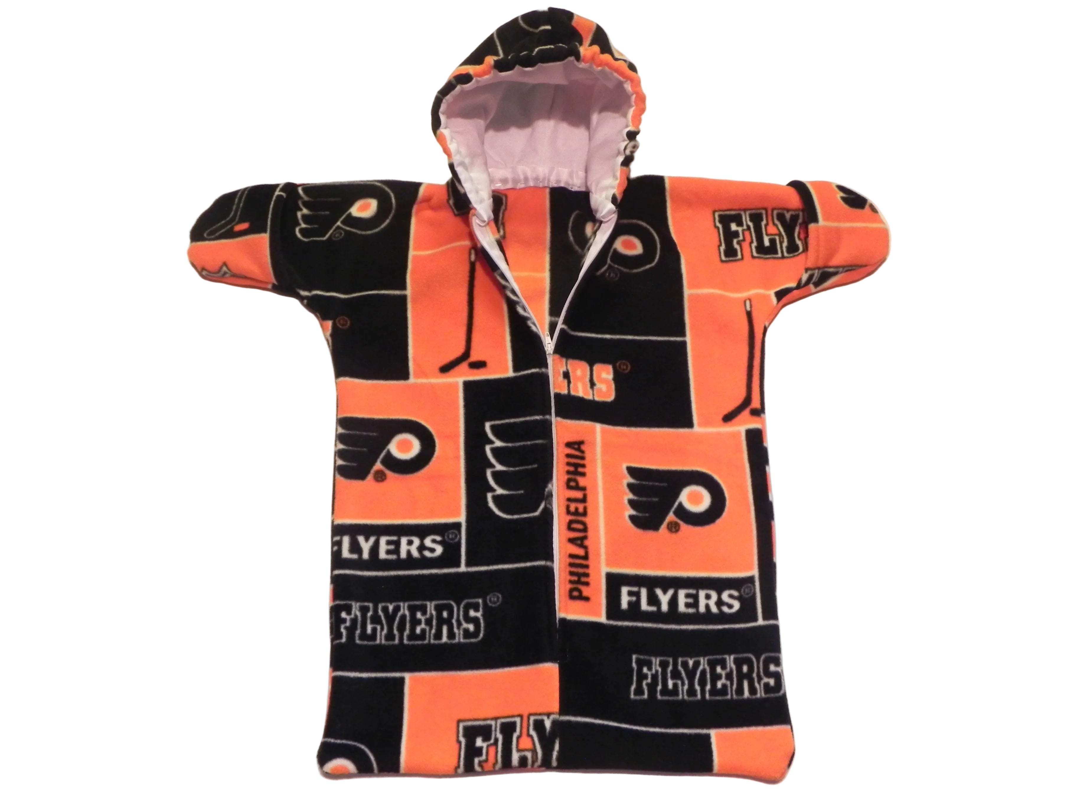 Handmade Philadelphia Flyers Printed Fleece Baby Bunting Coat 0-6M