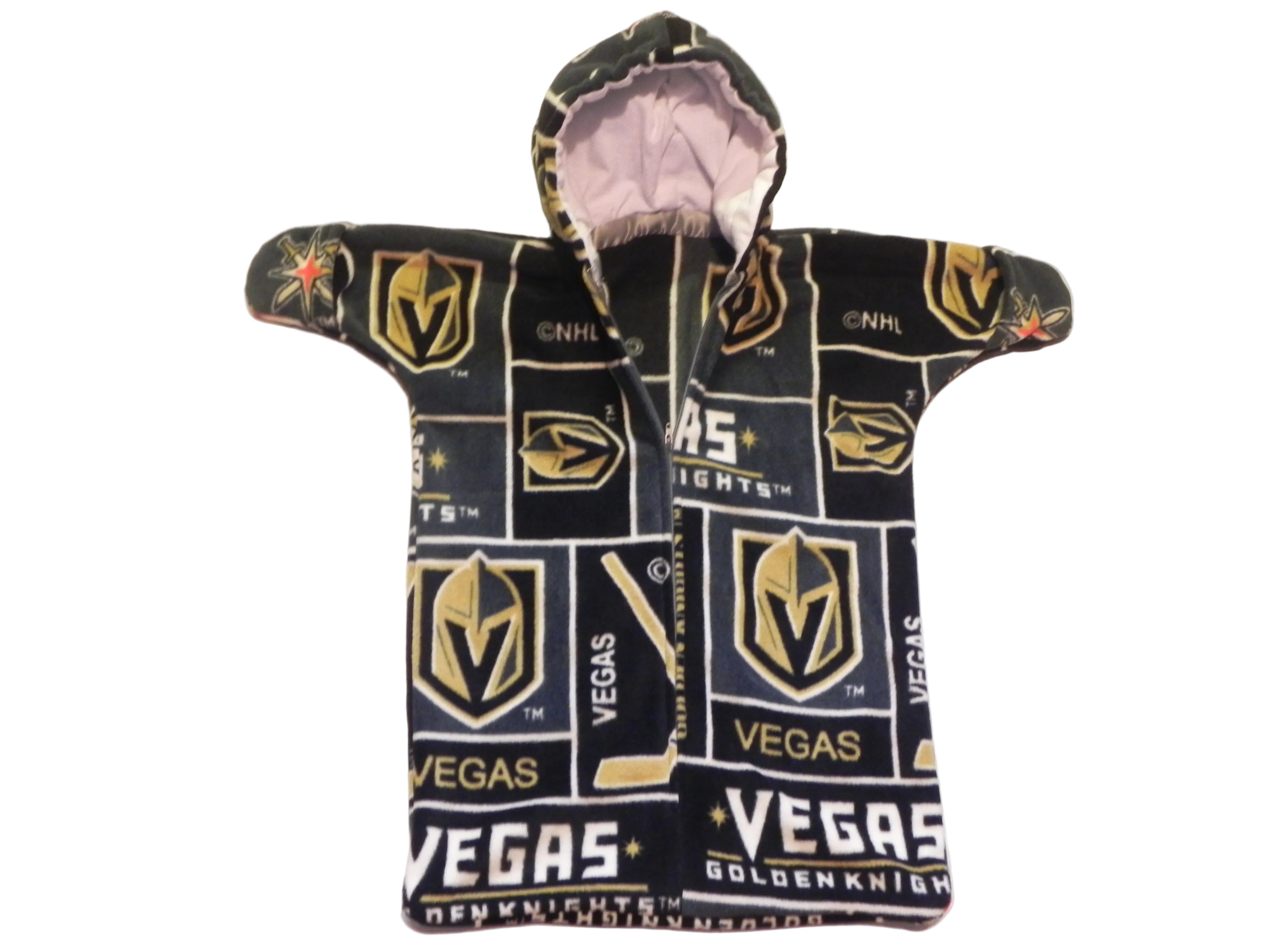 Handmade Vegas Golden Knights Printed Fleece Baby Bunting Coat 0-6M