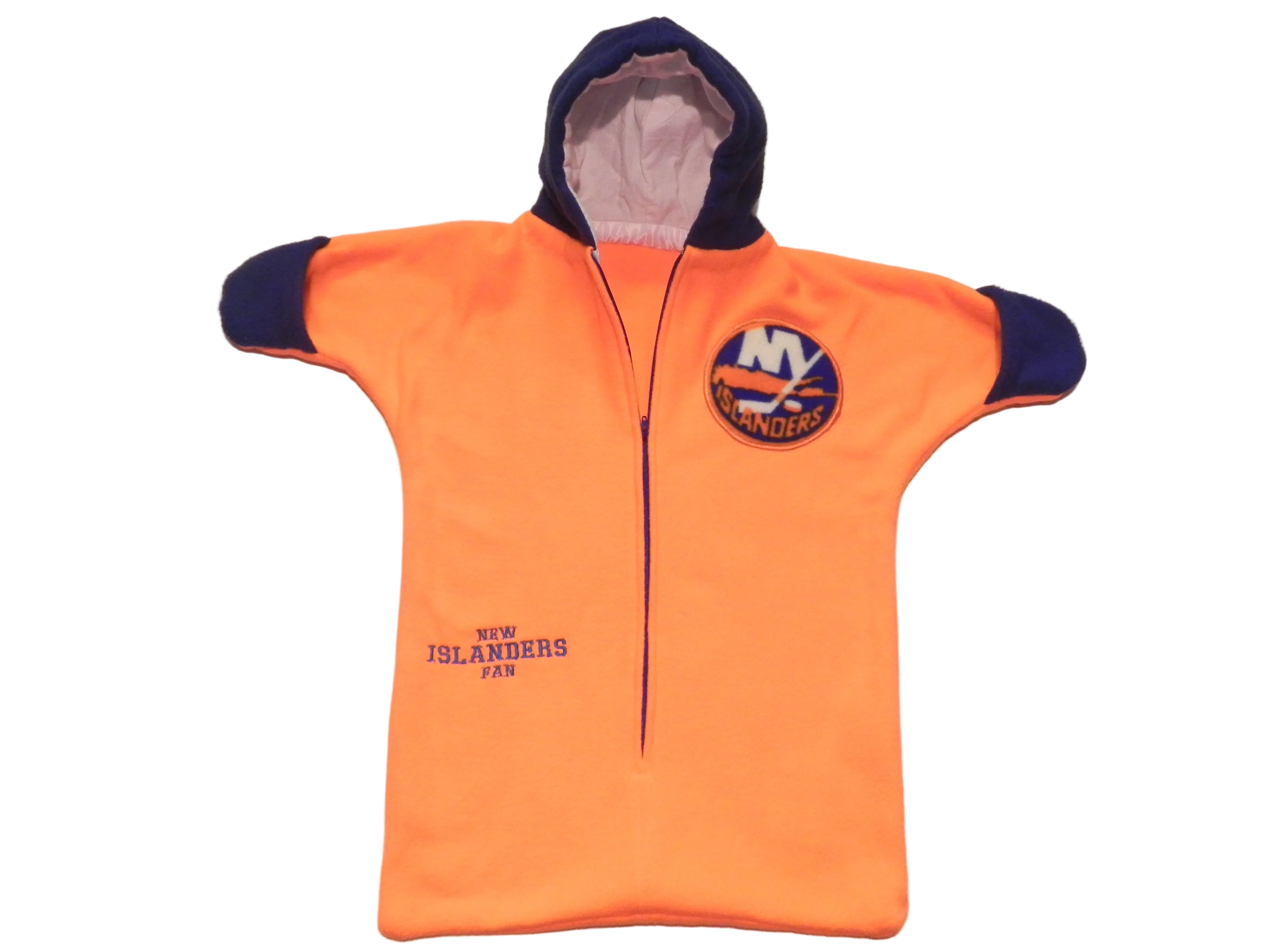Handmade New York Islanders Orange Fleece Baby Bunting Coat 0-6M