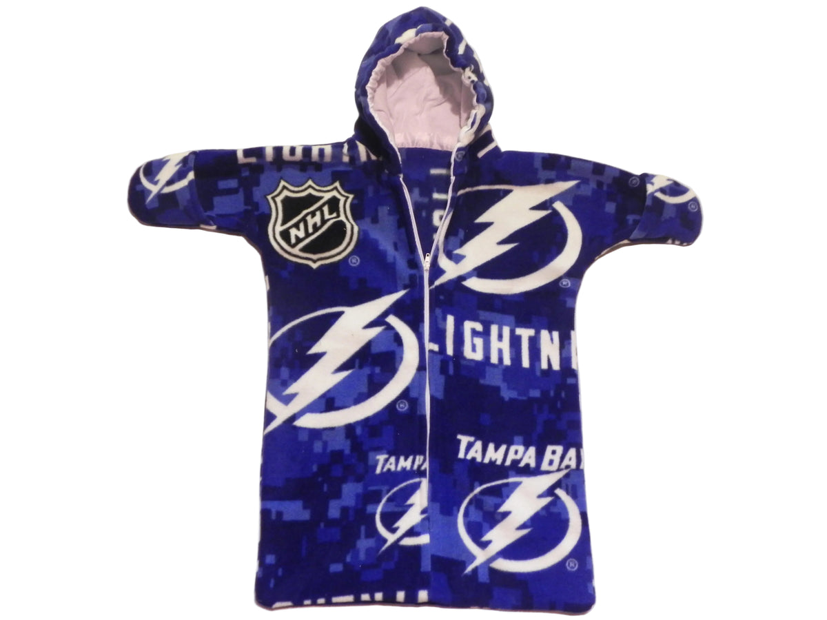 Handmade Tampa Bay Lightning Print Fleece Baby Bunting Coat 0-6