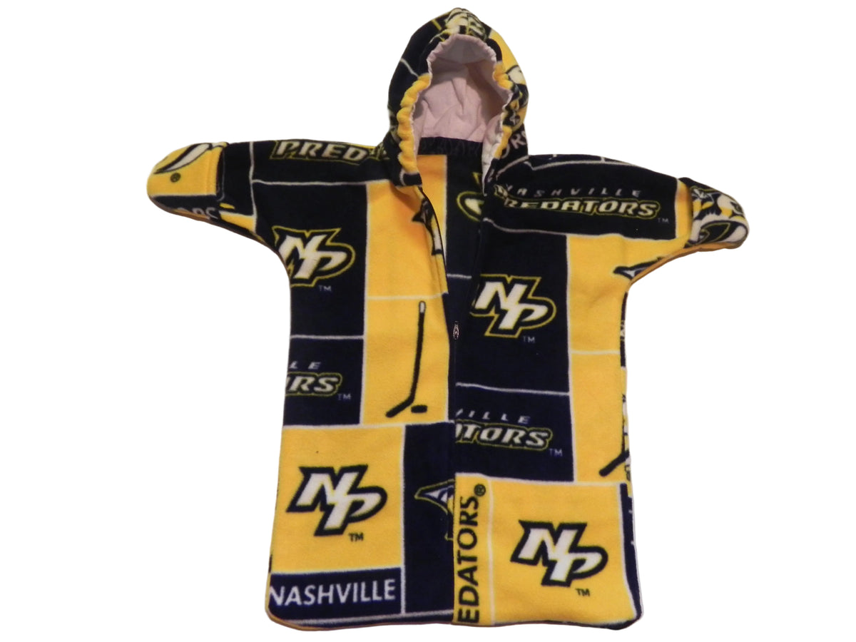 Handmade Nashville Predators Print Fleece Baby Bunting Coat 0-6 Mo
