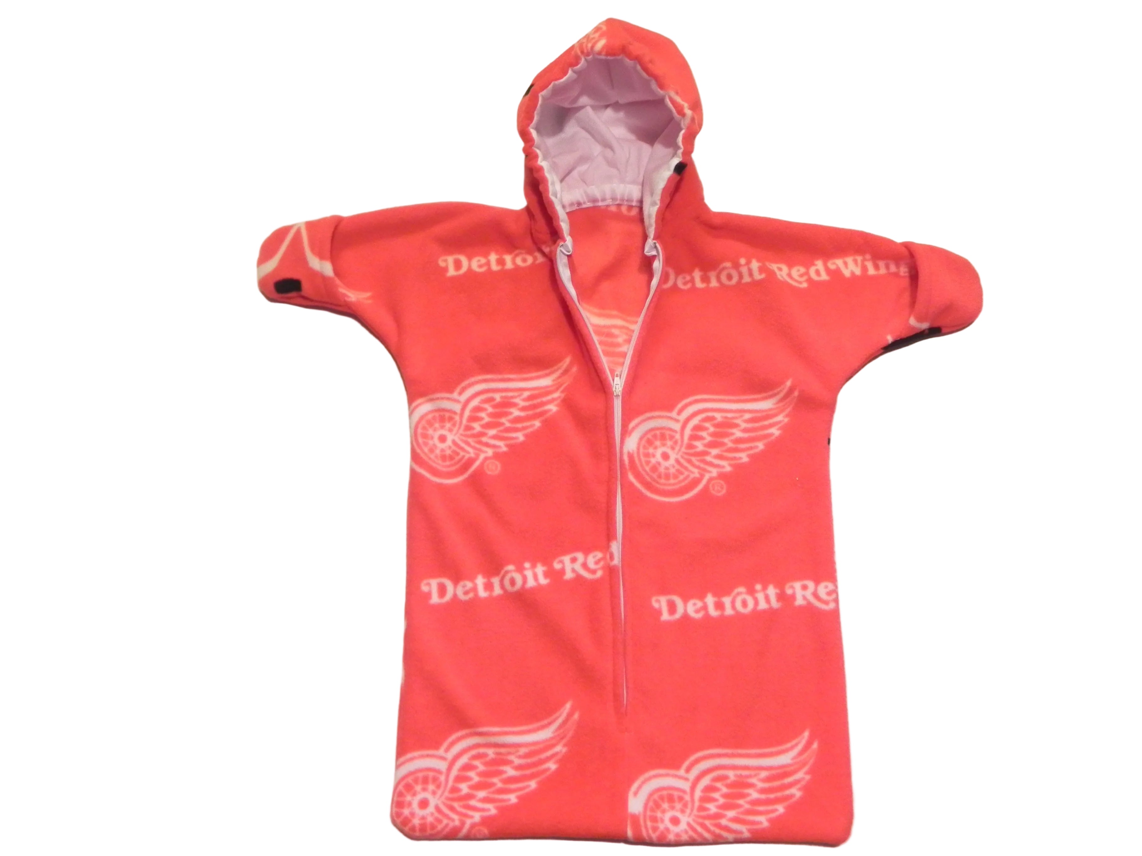 Handmade Detroit Red Wings Printed Fleece Baby Bunting Coat 0-6M