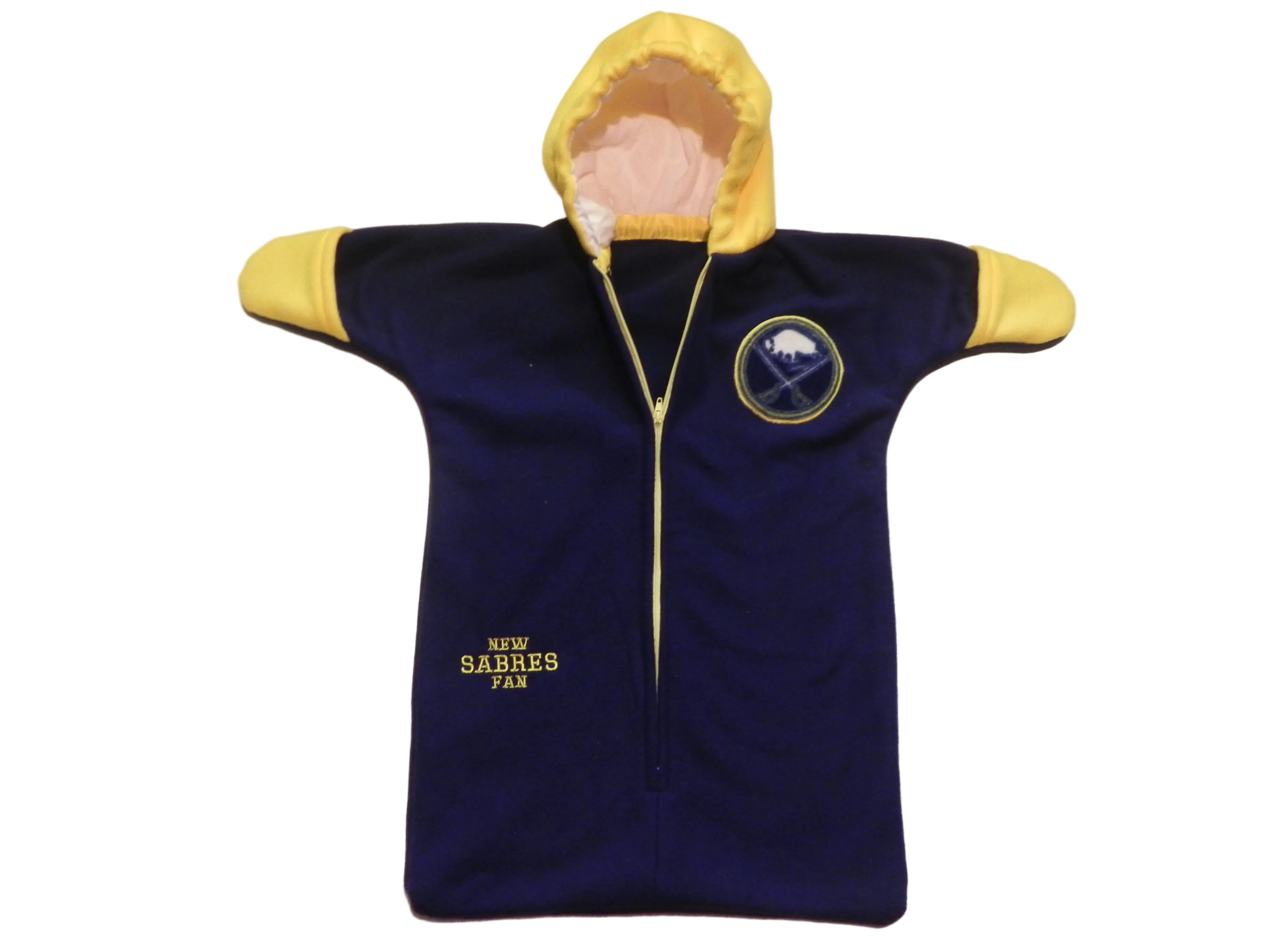 Handmade Buffalo Sabres Blue Fleece Baby Bunting Coat 0-6M