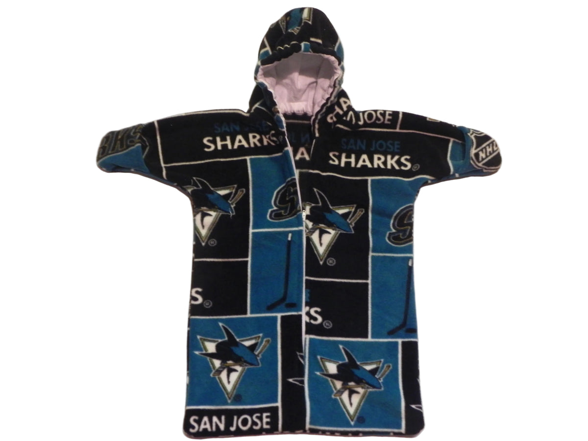Handmade San Jose Sharks Fleece Baby Bunting Coat 0-6 Mo