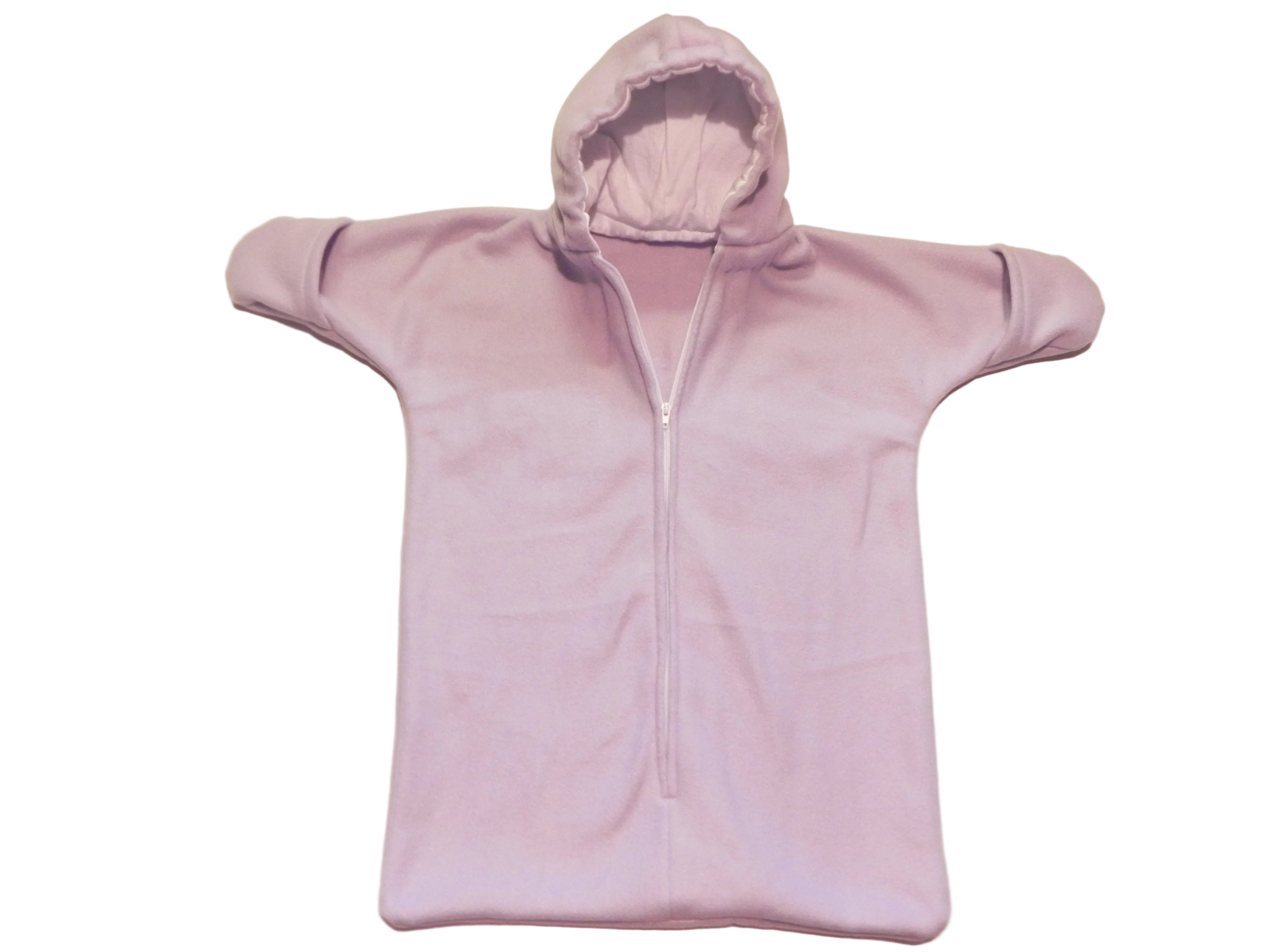Handmade Solid Lavender Fleece Baby Bunting Coat 0-6M