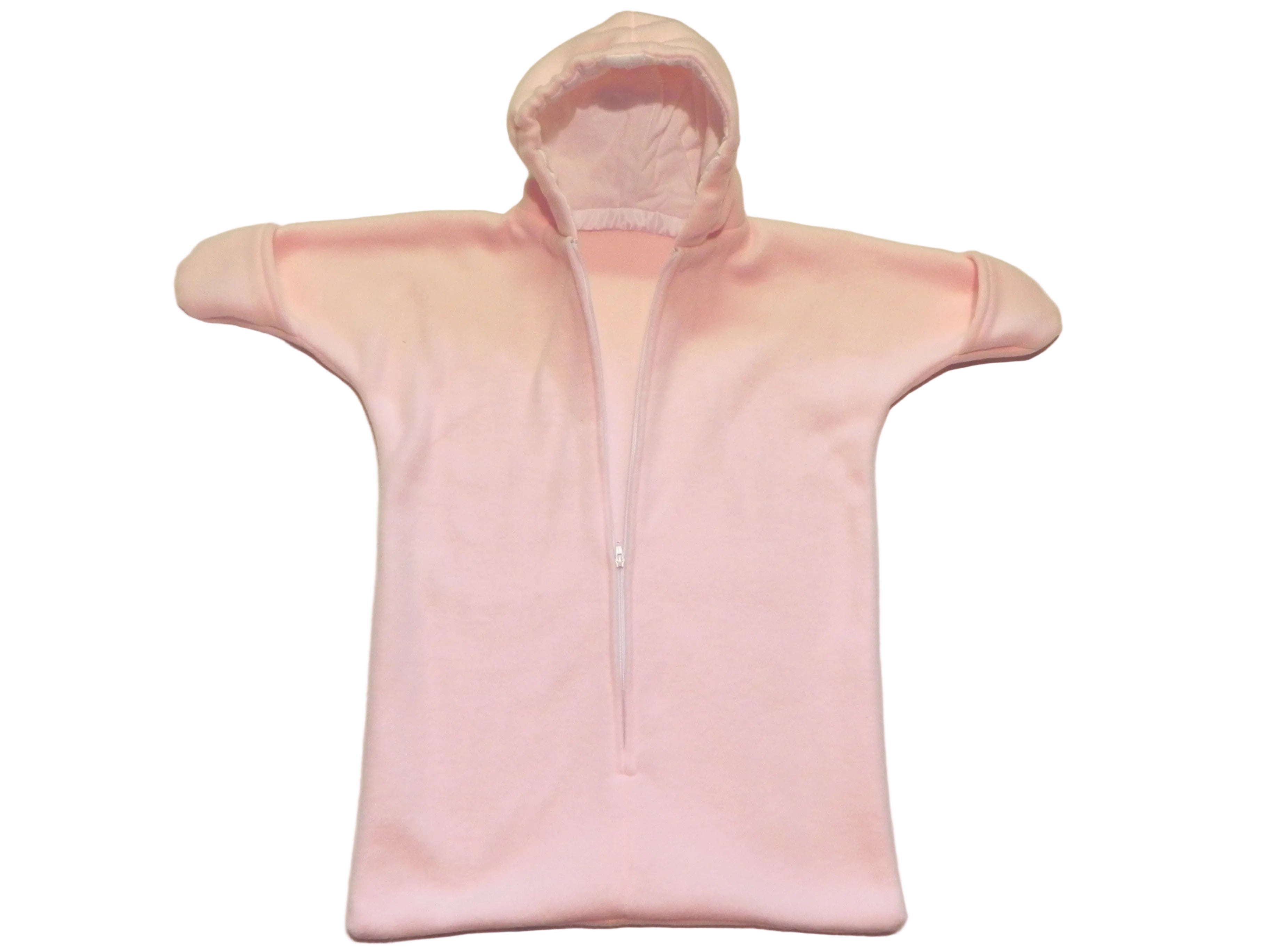 Handmade Girls Solid Pink Fleece Baby Bunting Coat 0-6M