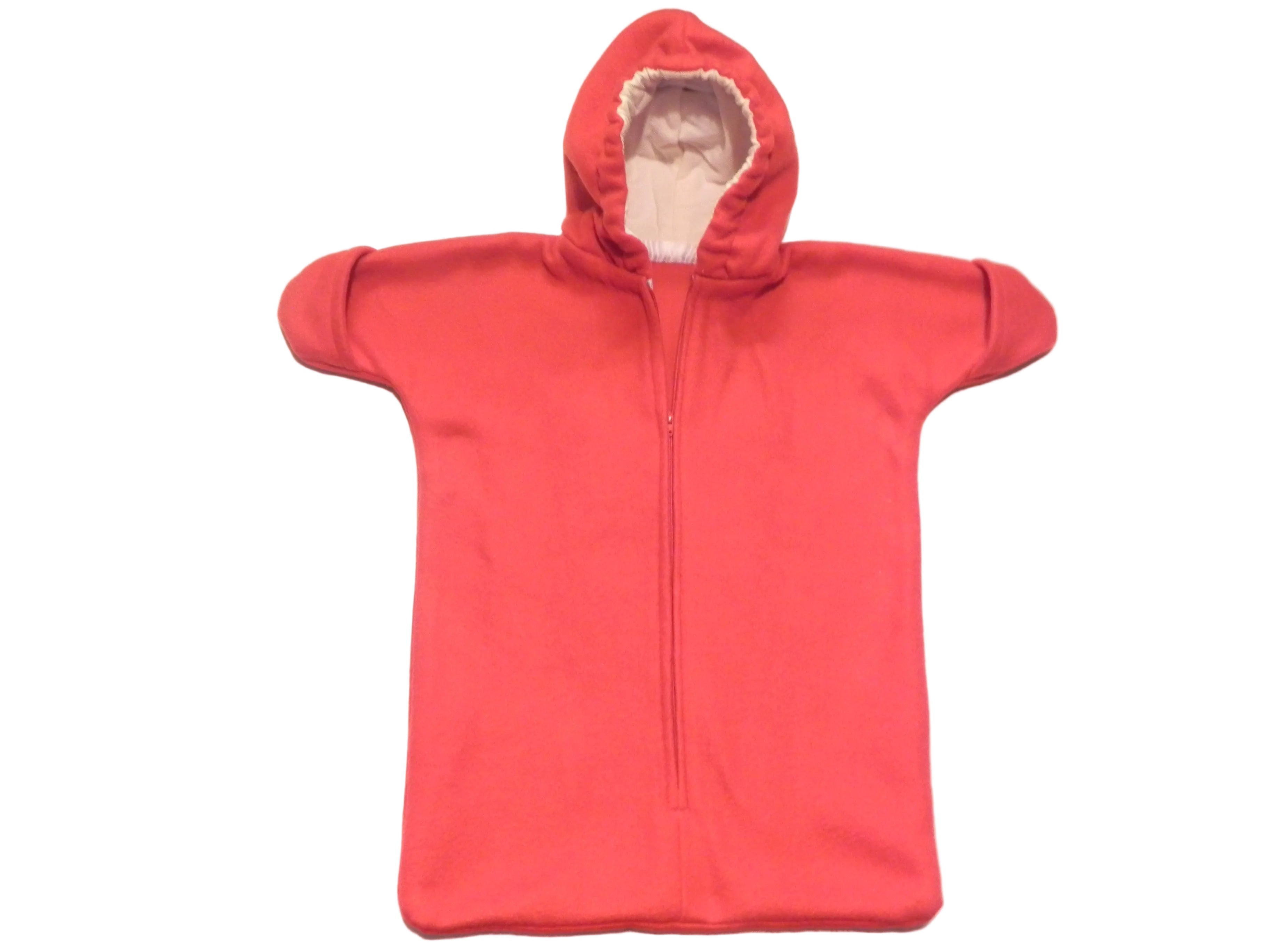 Handmade Solid Red Fleece Baby Bunting Coat 0-6M