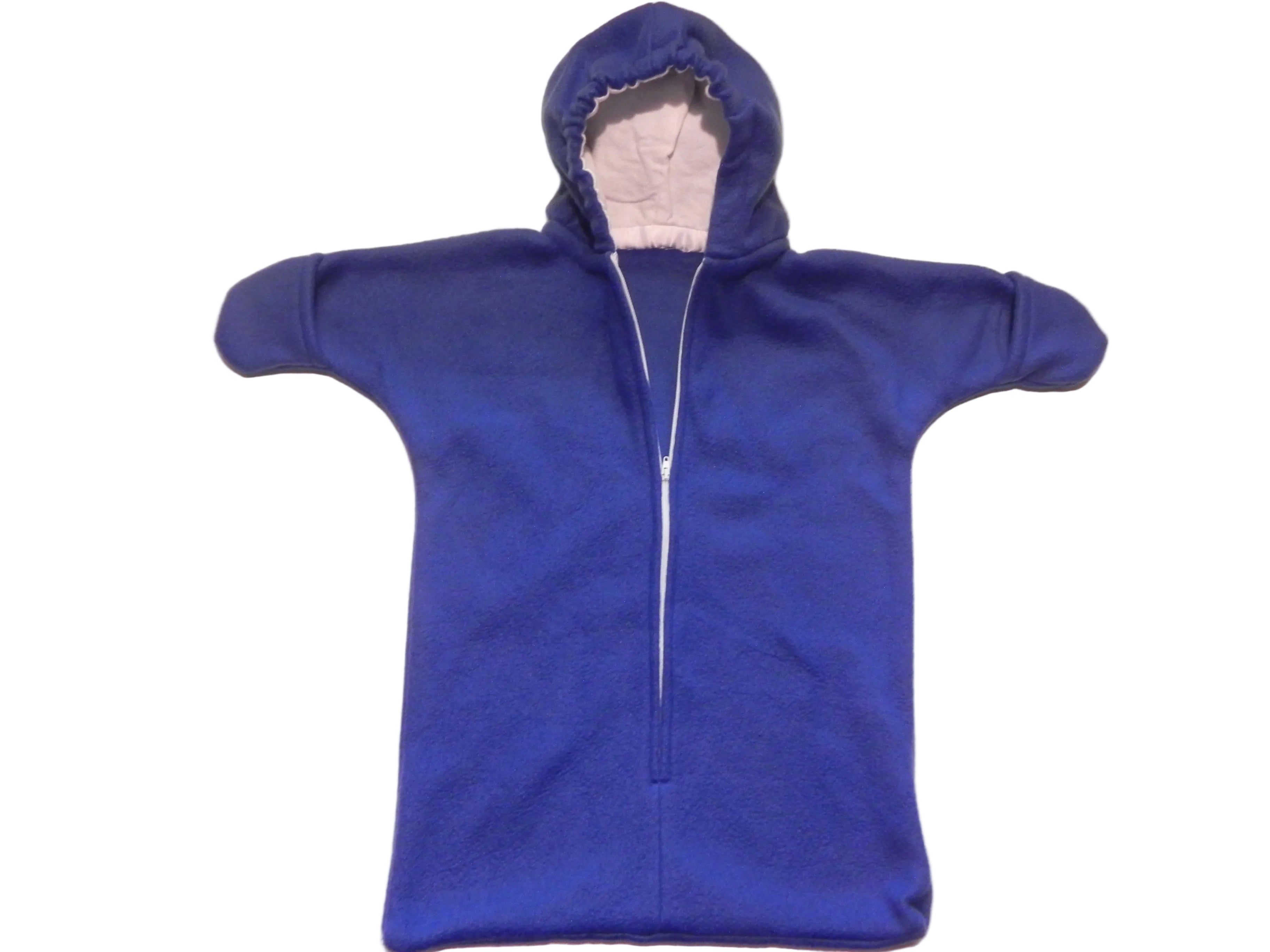 Handmade Solid Royal Blue Fleece Baby Bunting Coat 0-6M