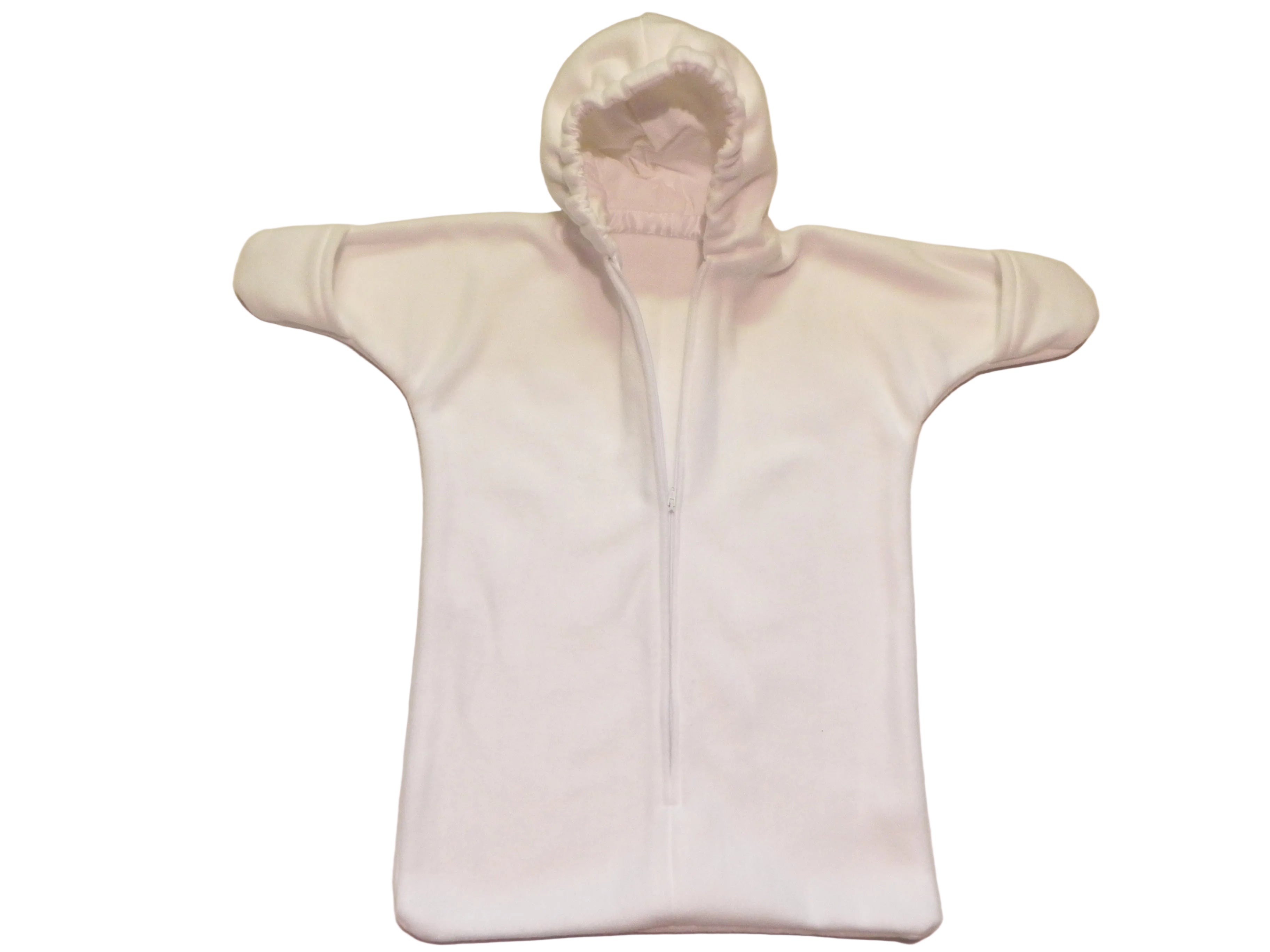 Handmade Solid White Fleece Baby Bunting Coat 0-6M