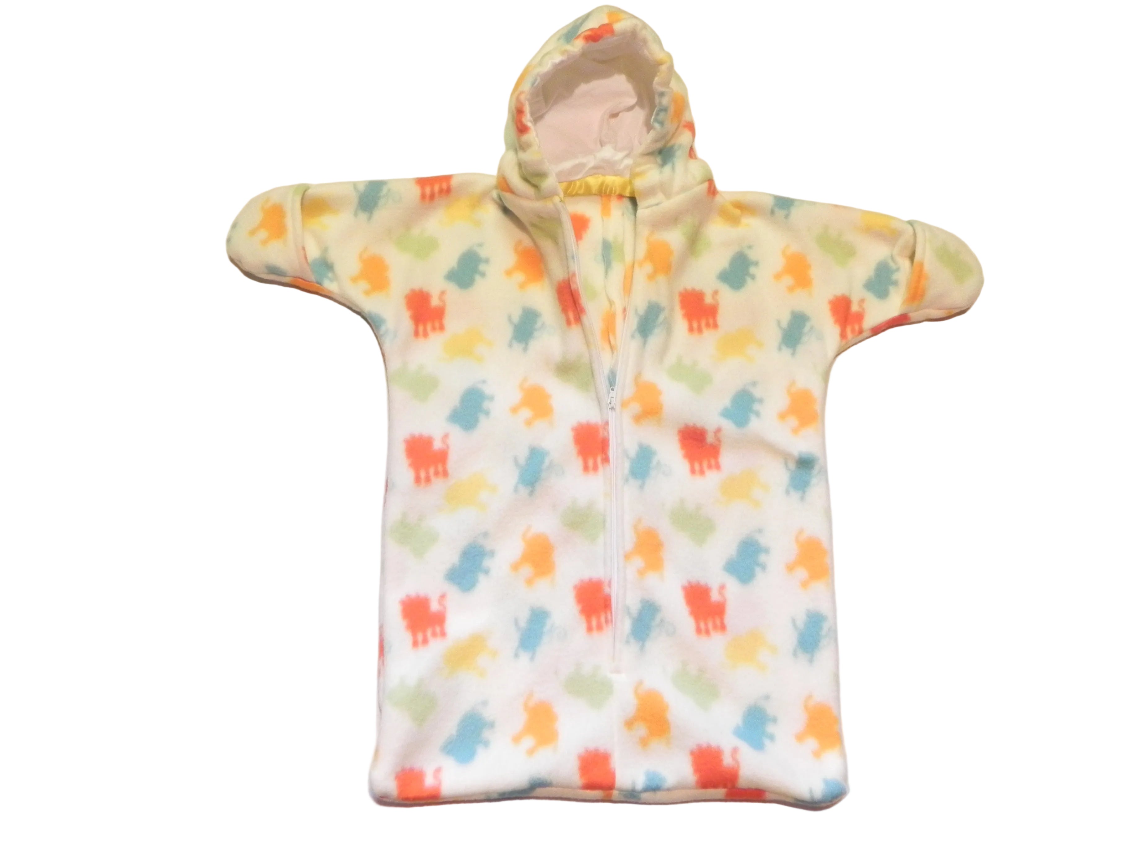Handmade Jungle Animals Printed Fleece Baby Bunting Coat 0-6M