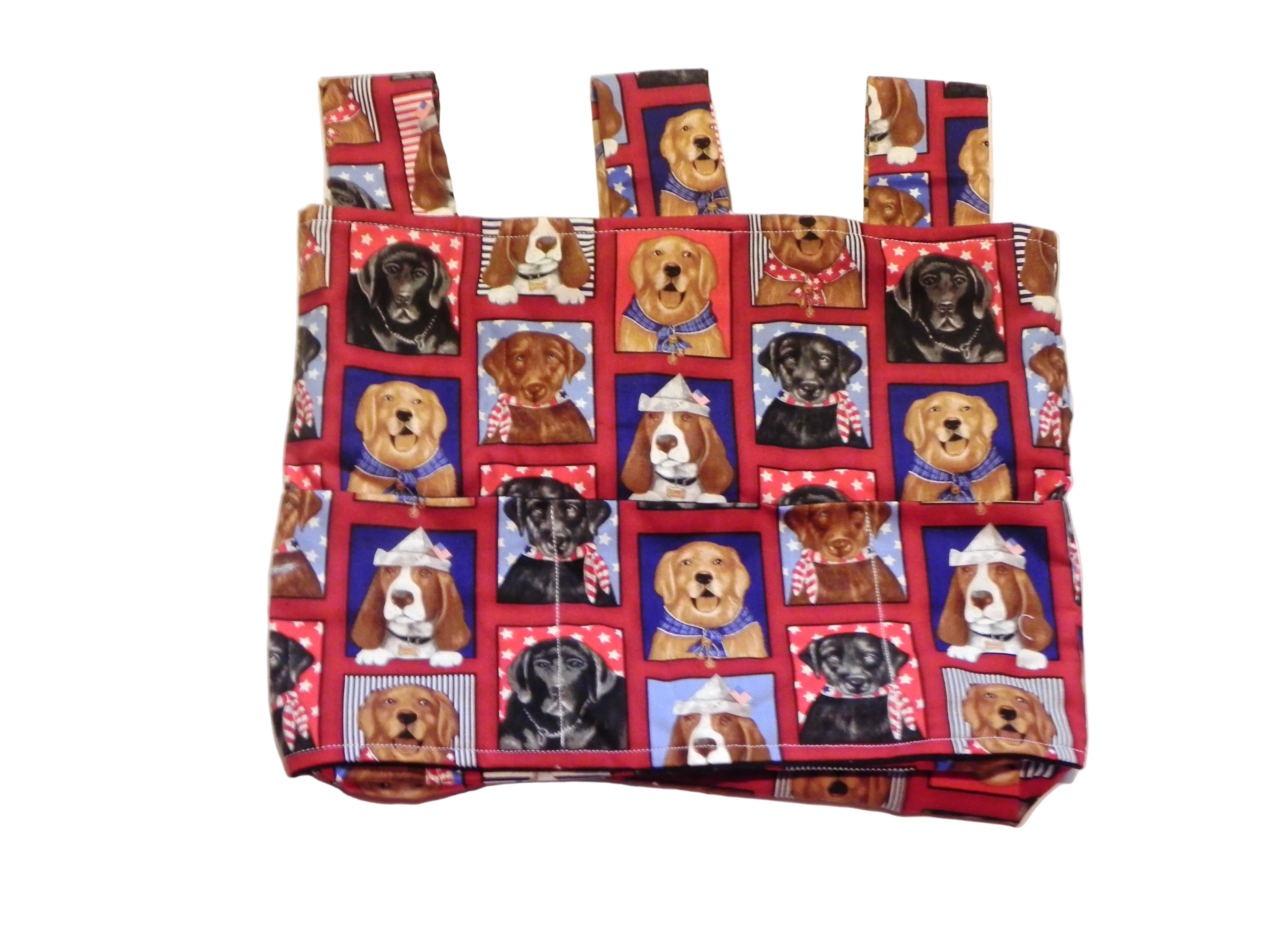 Handmade Fancy Dogs Design Walker/Stroller Bag – 4 Pocket Cotton Bag